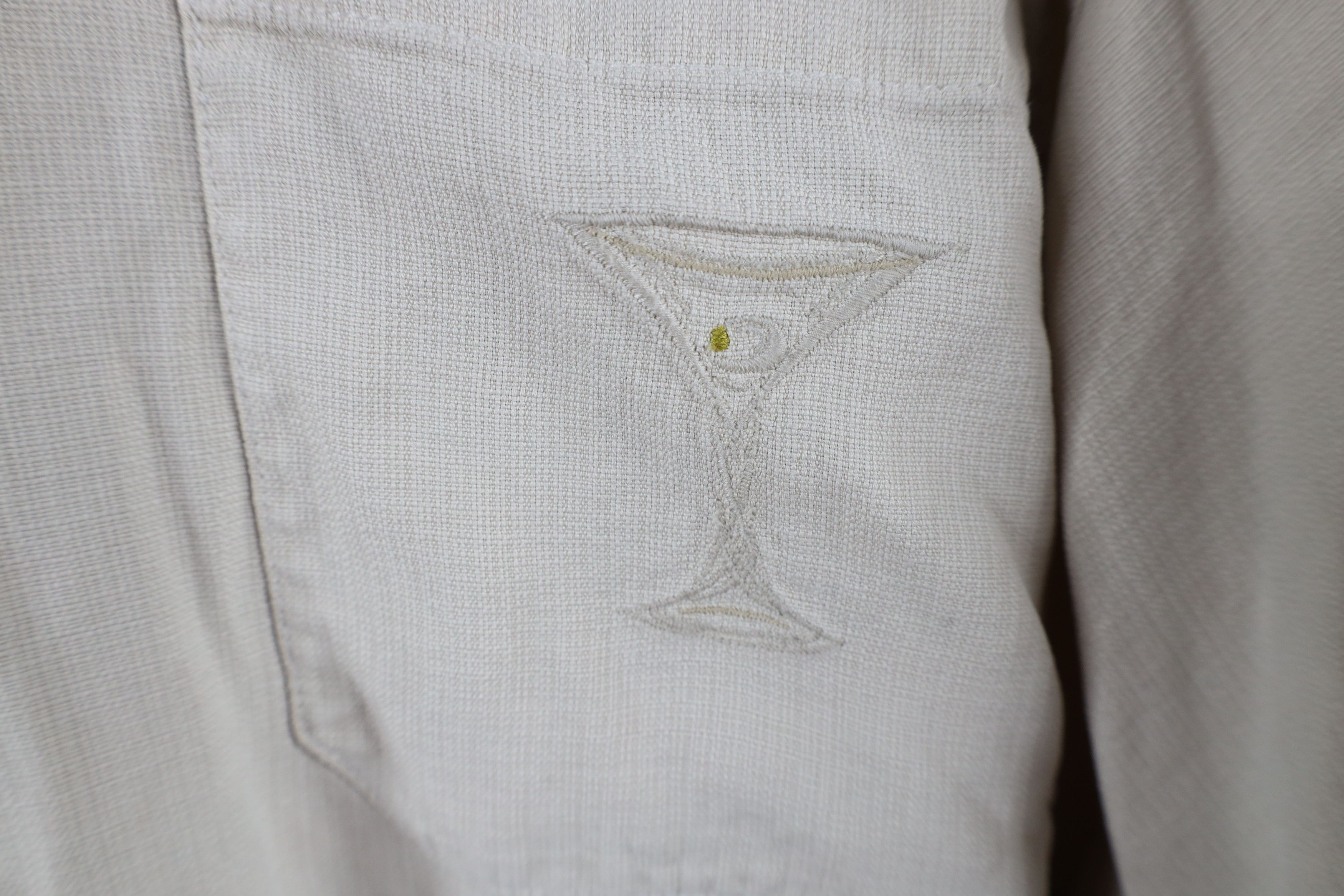 Tommy Bahama × Vintage Vintage Tommy Bahama Tribal Martini Silk Button Shirt Beige Size US XXL / EU 58 / 5 - 5 Thumbnail