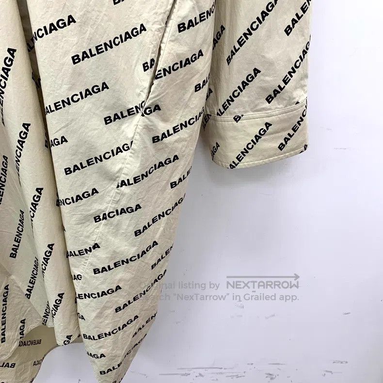 Balenciaga Balenciaga Khaki logo lettering print cotton long-sleeve a Size XXS / US 00 / IT 34 - 4 Thumbnail