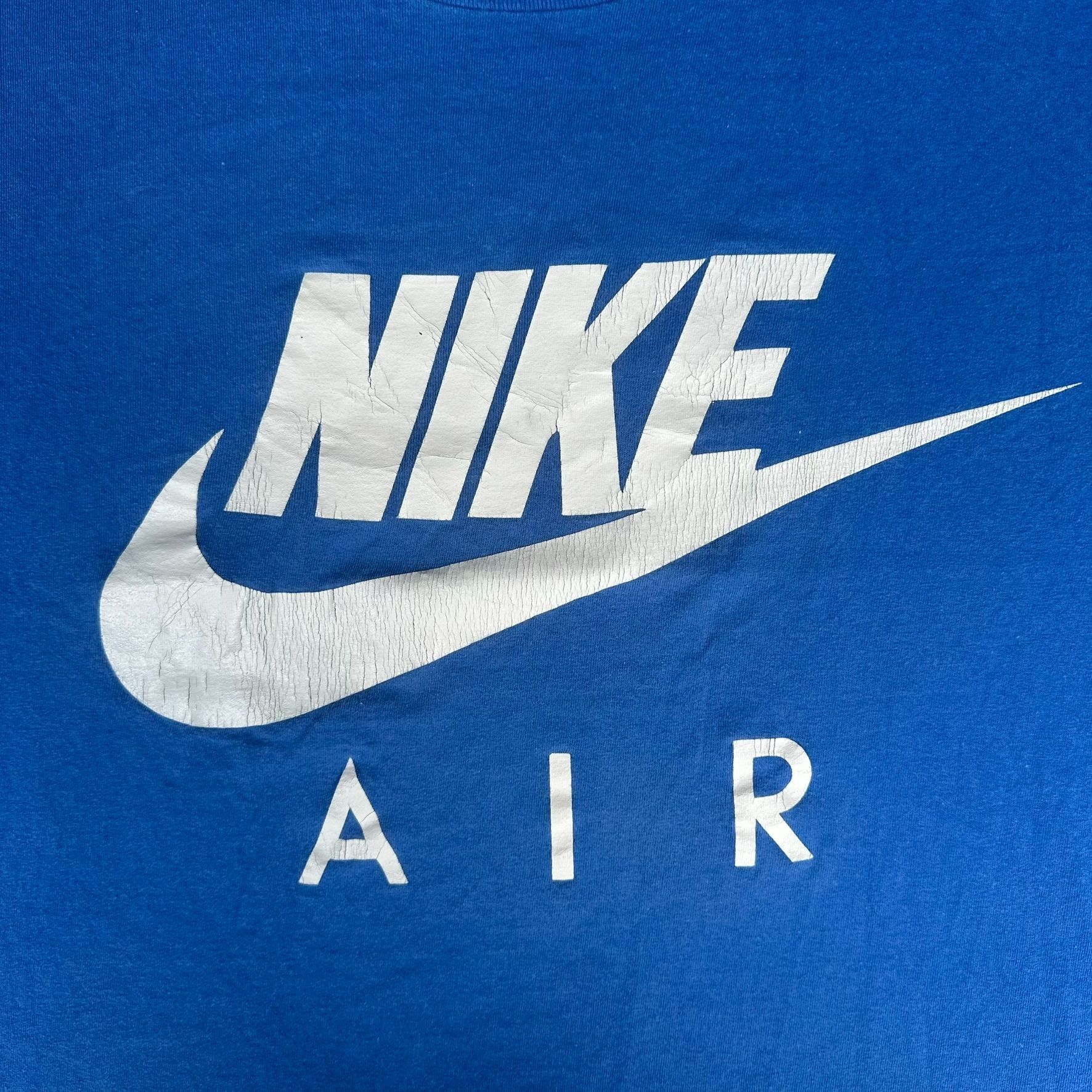 Nike Vintage 80s Nike Air Big Swoosh T-Shirt Blue XL Single Stitc Size US XL / EU 56 / 4 - 2 Thumbnail