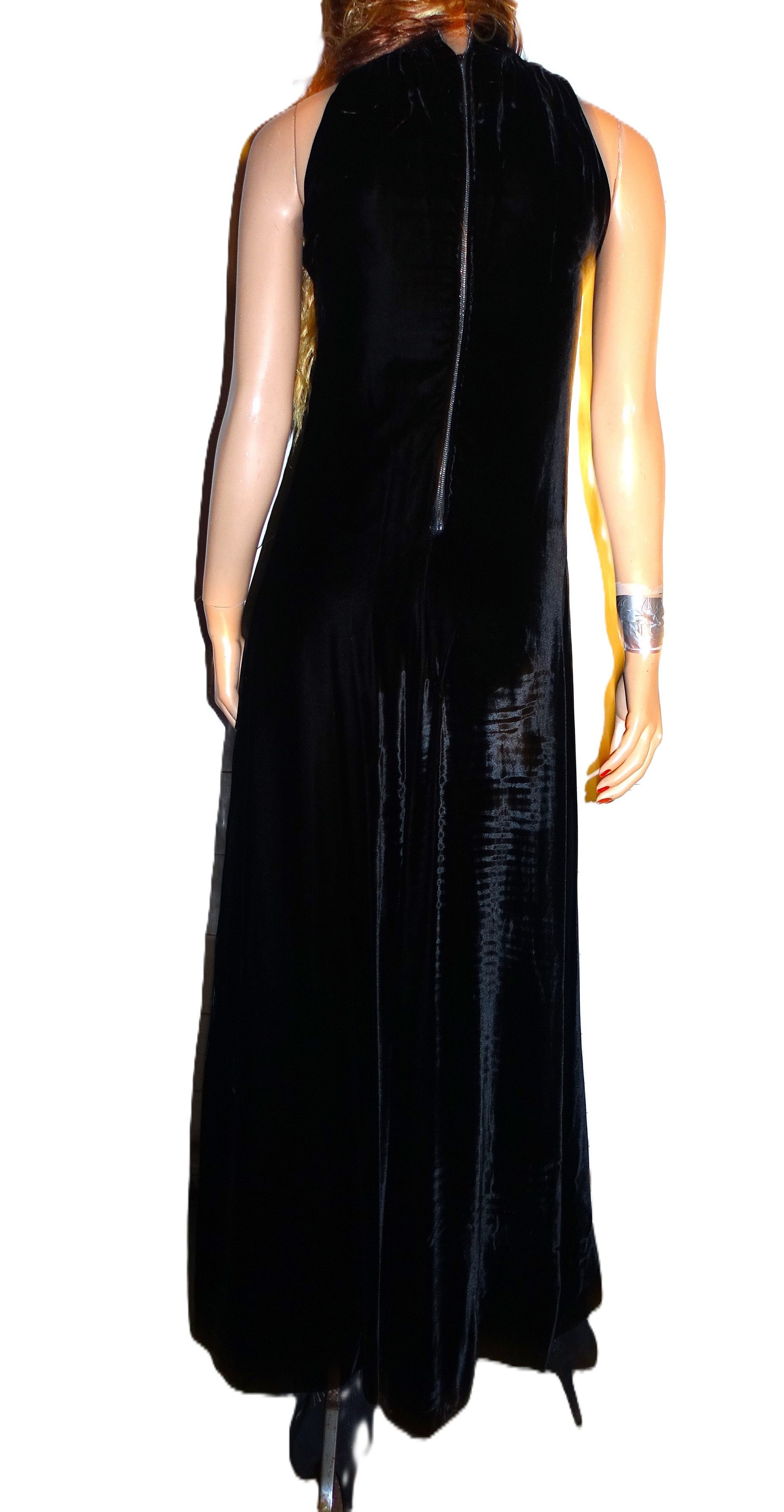 Vintage Vintage Vogue Paris Original Black Velvet Maxi Dress S Size S / US 4 / IT 40 - 5 Thumbnail