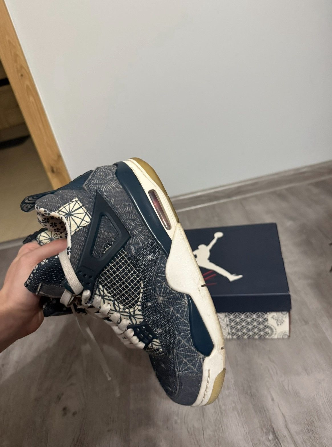 Nike Air Jordan 4 Retro SE Sashiko Deep Ocean Denim Bandana Size US 8 / EU 41 - 5 Thumbnail