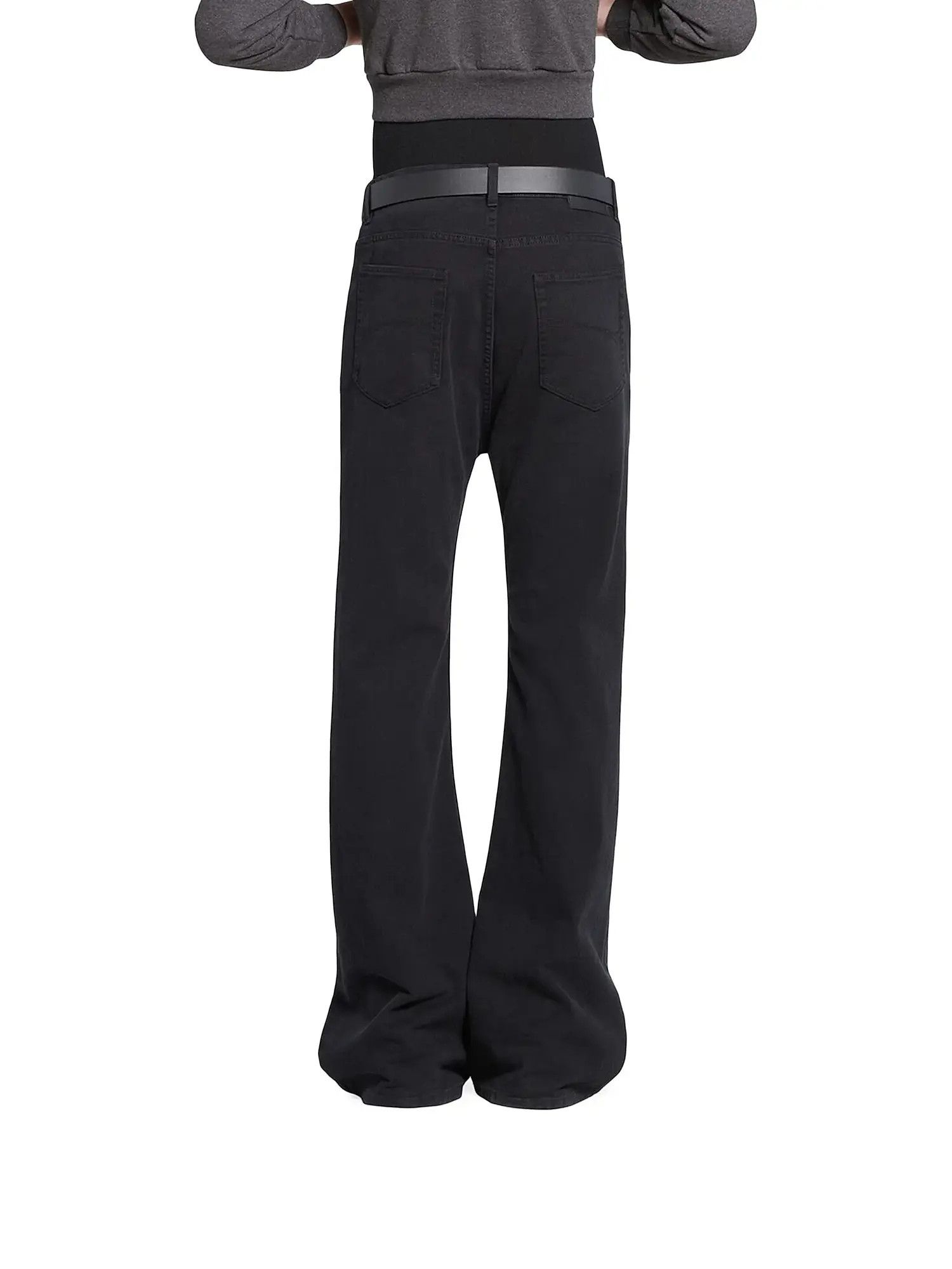 Balenciaga o1bcso1str1225 Flared Pants in Dark Grey Size US 31 - 4 Thumbnail