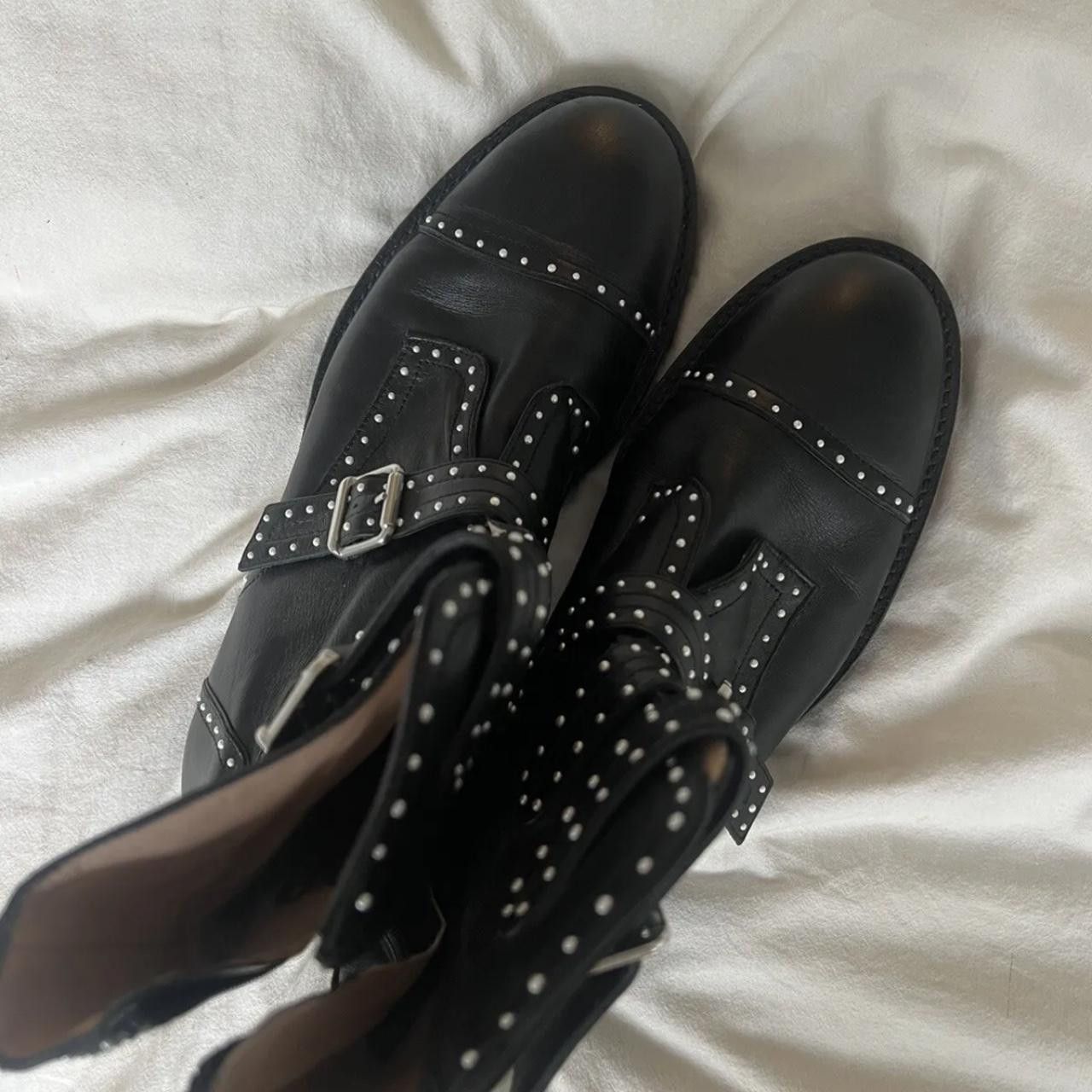 Stuart Weitzman Stuart Weitzman Leather Studded Accents Combat Boots 11.5 US Size US 11.5 / IT 41.5 - 2 Thumbnail