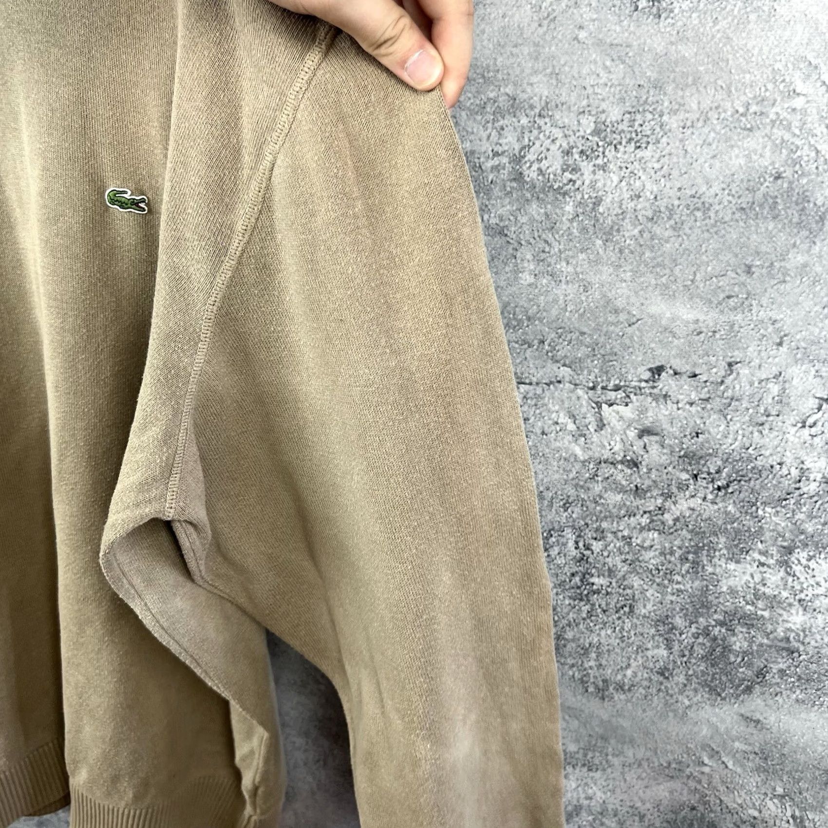 Lacoste Lacoste Sweater Men's XL Beige Cotton Long Sleeve Pullover Size US XL / EU 56 / 4 - 4 Thumbnail
