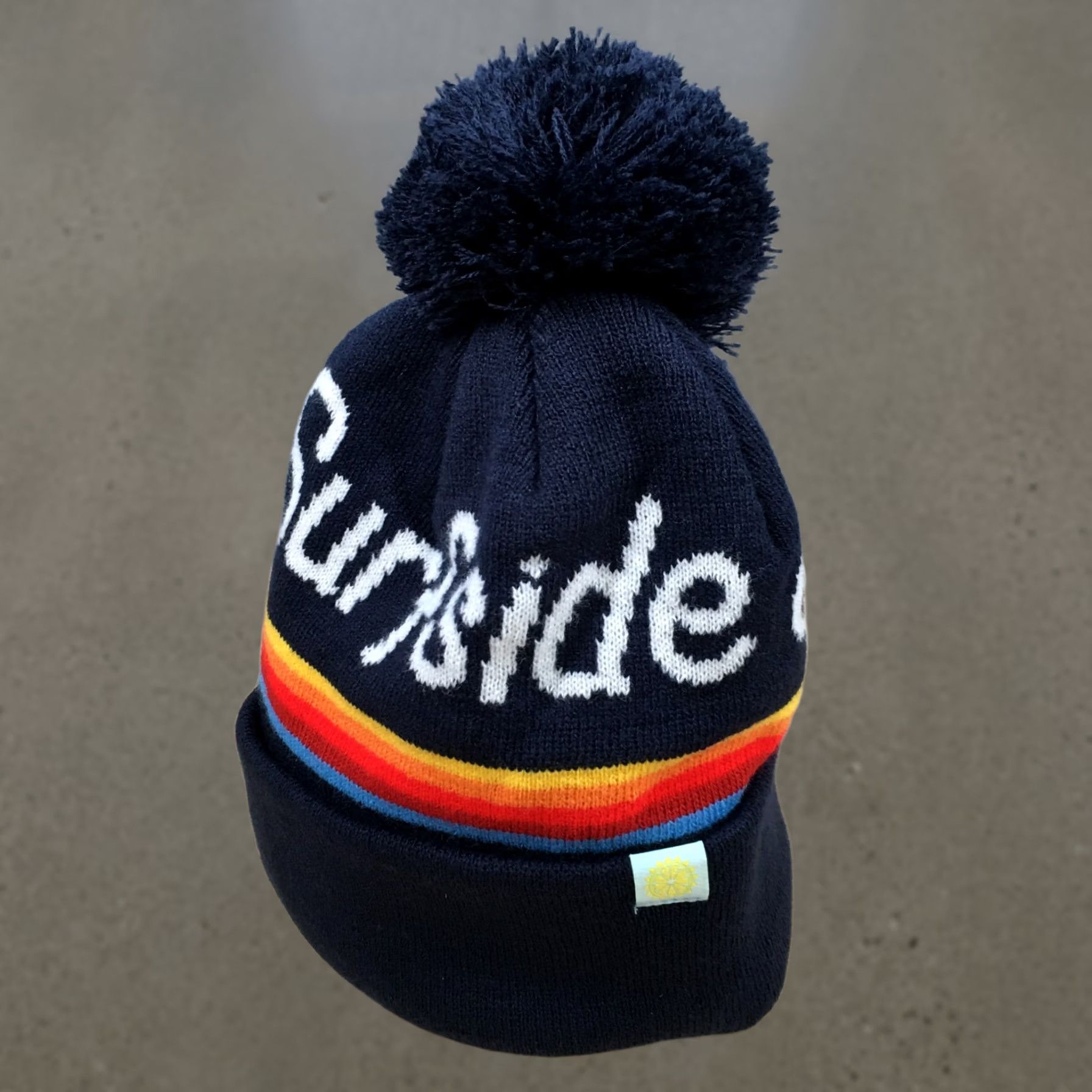 Vintage Surfside Winter Beanie Hat Unisex One Size Pompom Cuffed Acrylic Blue Size ONE SIZE - 1 Thumbnail