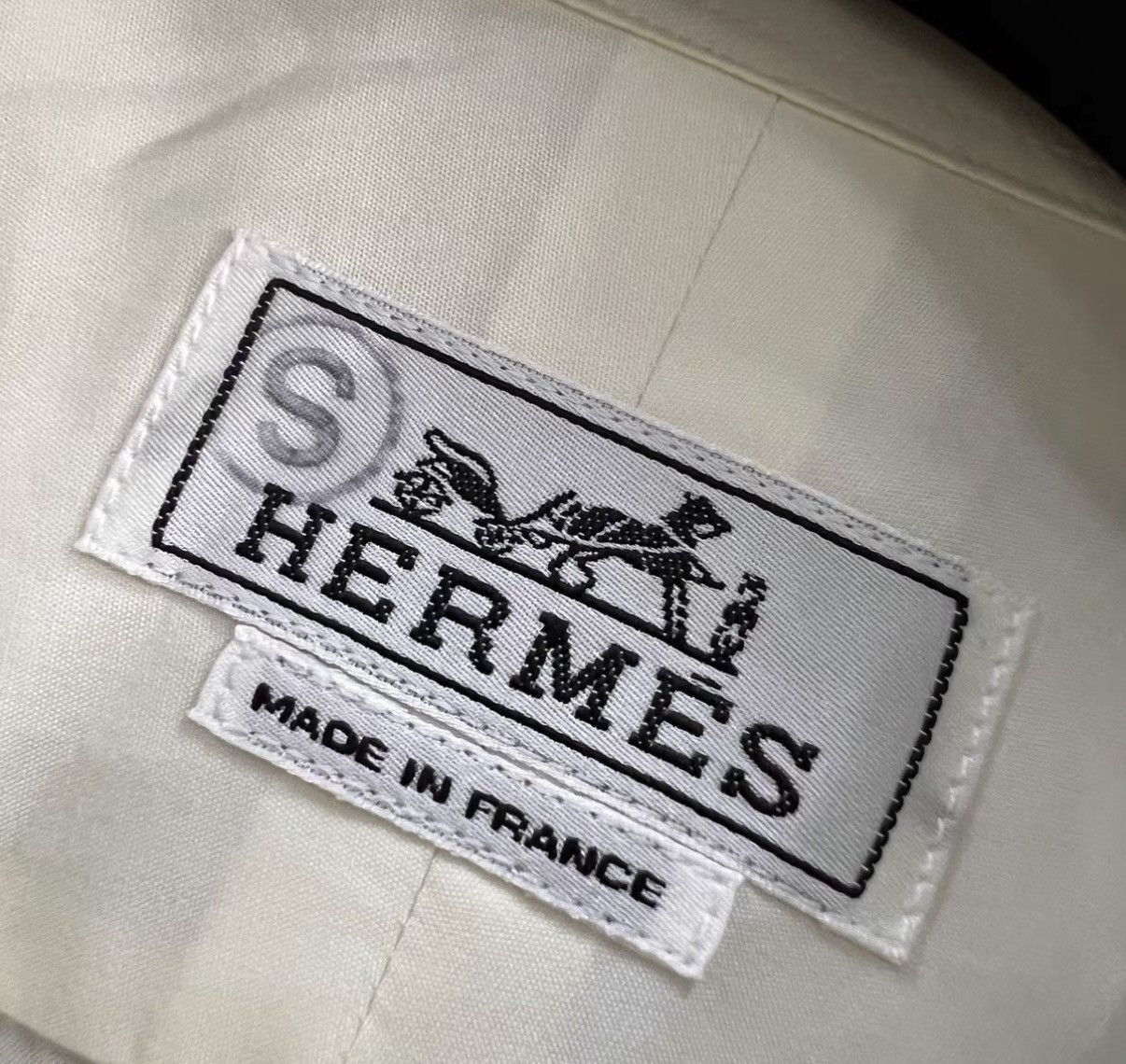 Hermes Hermès Beige Spliced Long Sleeve Shirt J41 Size M / US 6-8 / IT 42-44 - 5 Thumbnail