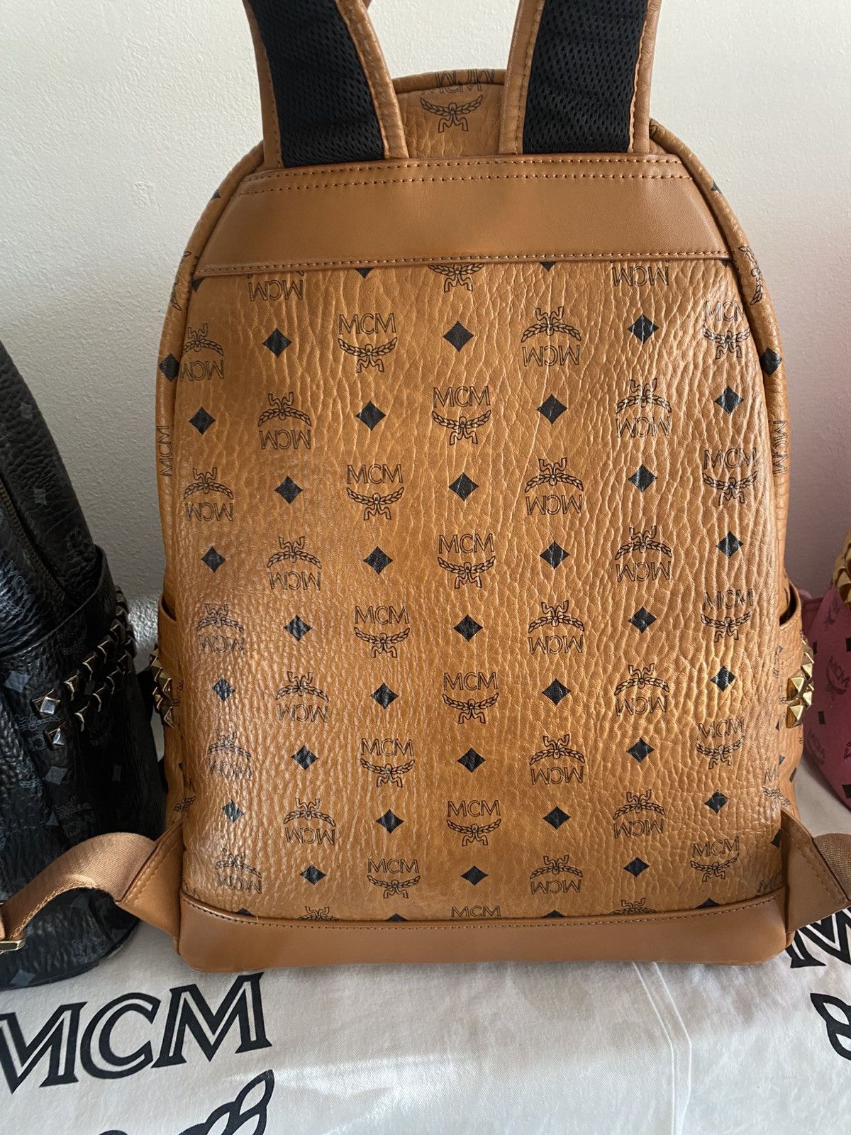 MCM MCM Cognac Side Studs In Visetos Monogram Large Backpack Size 46 - 10 Thumbnail