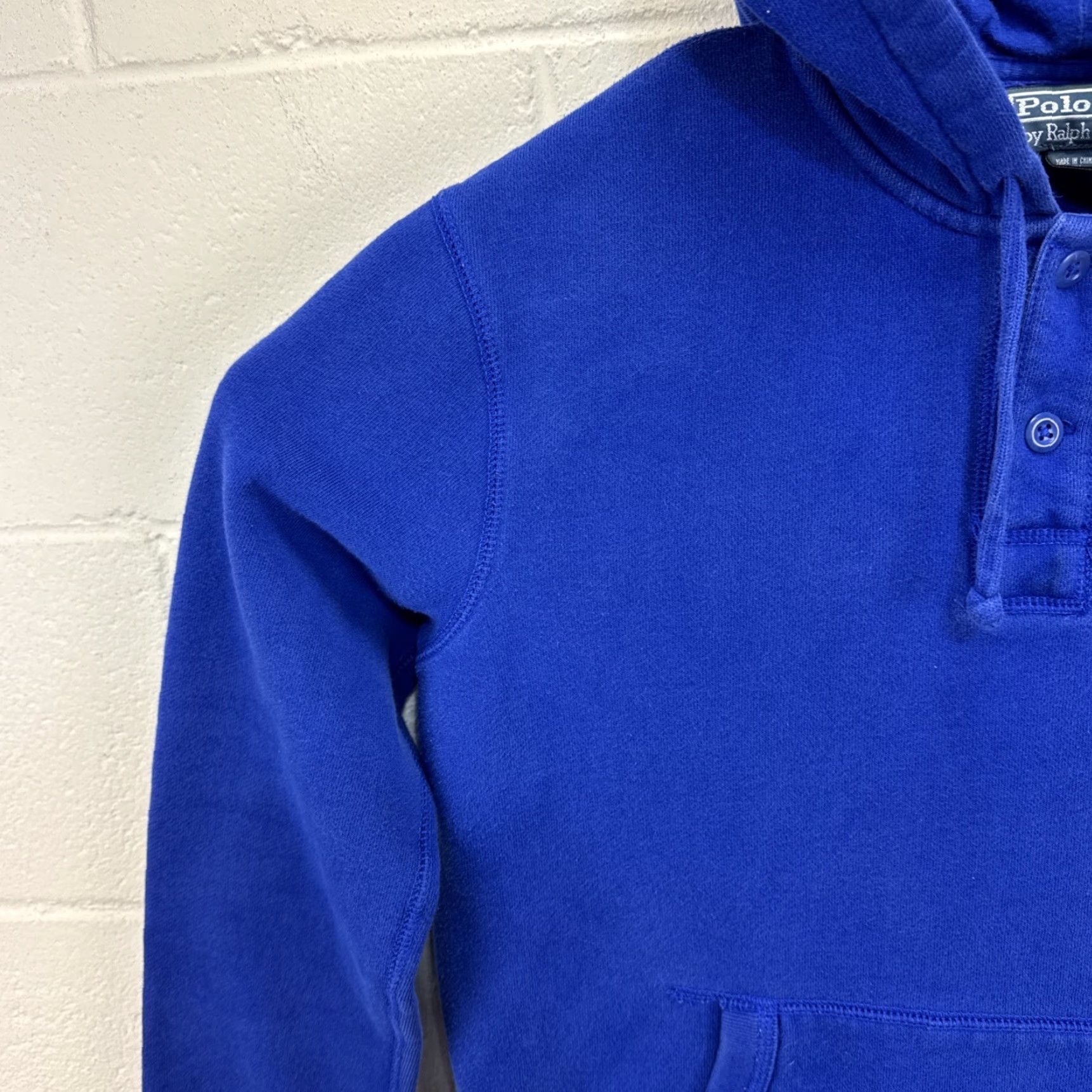 Polo Ralph Lauren Polo Ralph Lauren Hoodie Mens M Blue Pony Henley 2 Button Drawstring Faded Size US M / EU 48-50 / 2 - 4 Thumbnail
