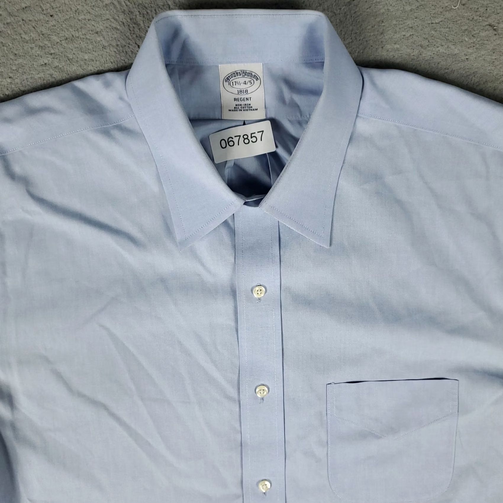 Brooks Brothers Brooks Brothers Shirt Mens 17.5 Blue Regent Dress Button Up Long Sleeve Regular Non-Iron Pockets Solid Ca 90s Modern Mens Size 48R - 2 Thumbnail