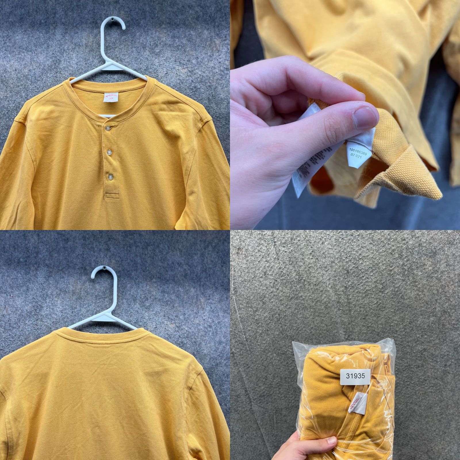 Brooks Brothers Brooks Brothers Shirt Mens Large Yellow Long Sleeve Henley Pullover Mustard Shirt Size US L / EU 52-54 / 3 - 8 Thumbnail