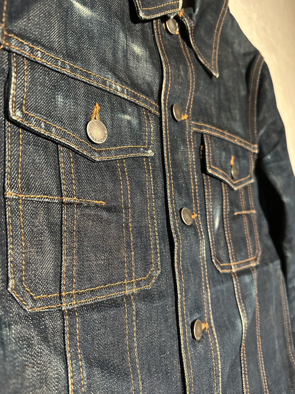 Dior (RARE!) Dior Homme SS07 Raw Denim Jacket Sample Size US S / EU 44-46 / 1 - 5 Thumbnail