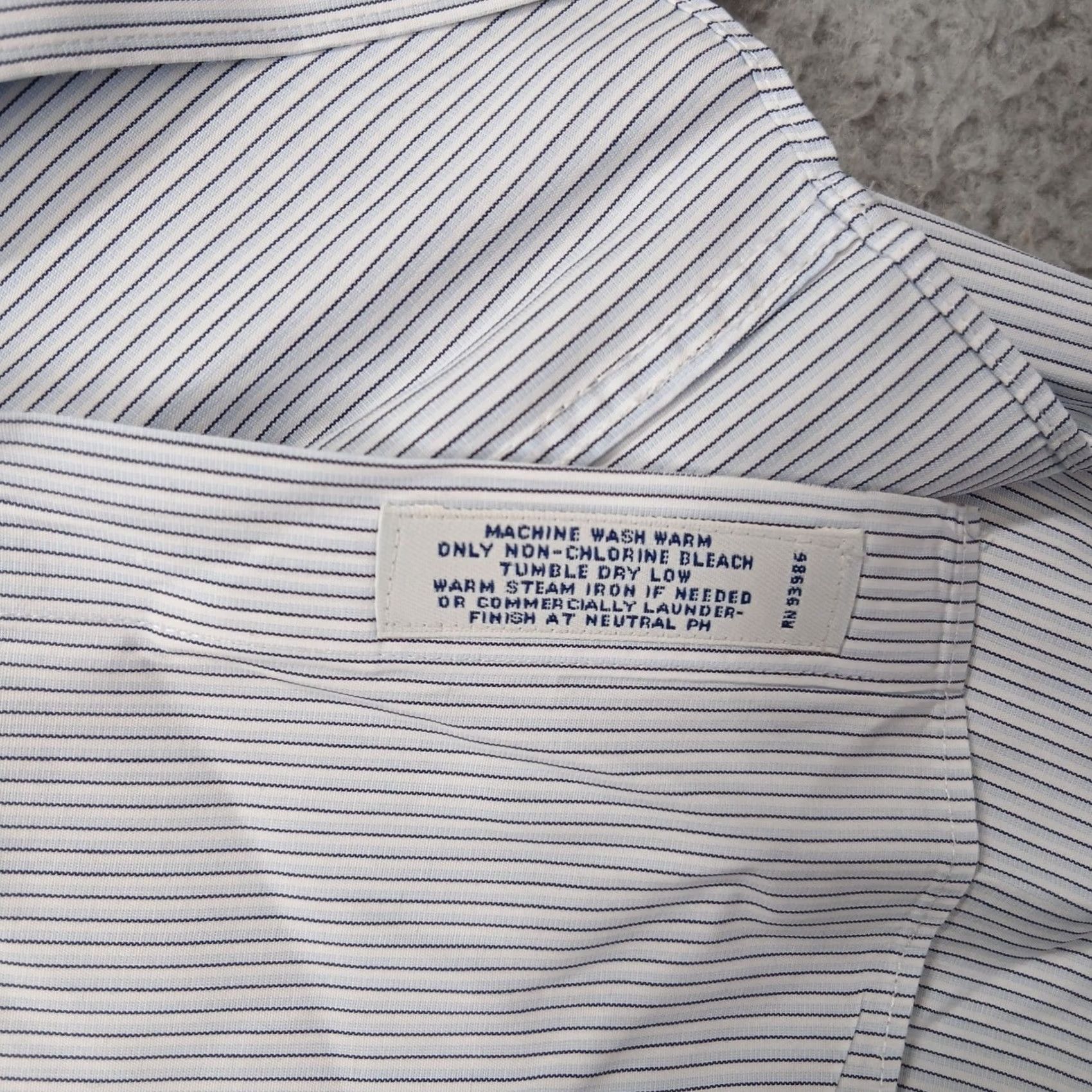 Brooks Brothers Brooks Brothers 1818 Slim Fit Shirt Men's 17.5-34 Blue Stripe Cotton Button Down Dress Shirt Pinstripe Long Sleeve, 100% Cotton, Classic, Mens Size US XL / EU 56 / 4 - 5 Thumbnail