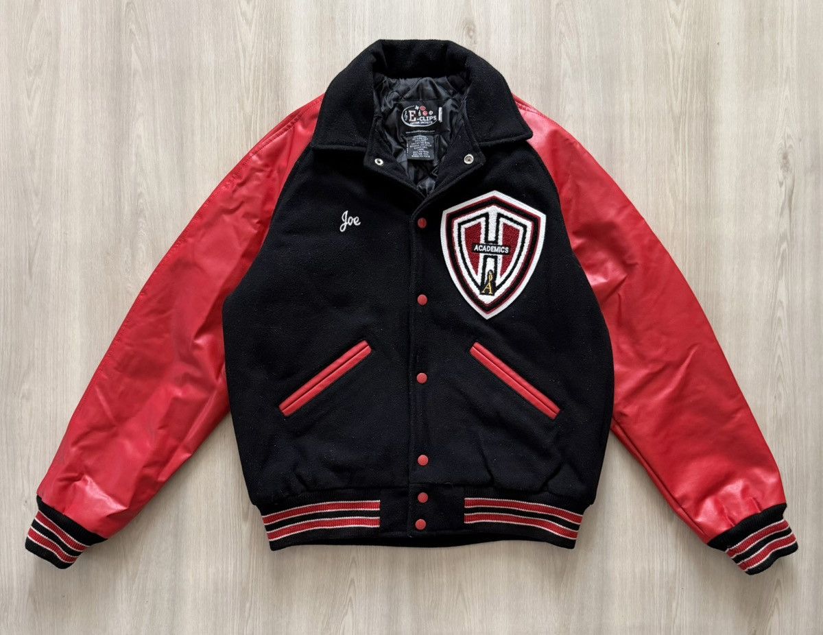 Vintage Vintage Y2K Varsity Letterman Bomber Black / Red Patch Sz M Size US M / EU 48-50 / 2 - 1 Thumbnail
