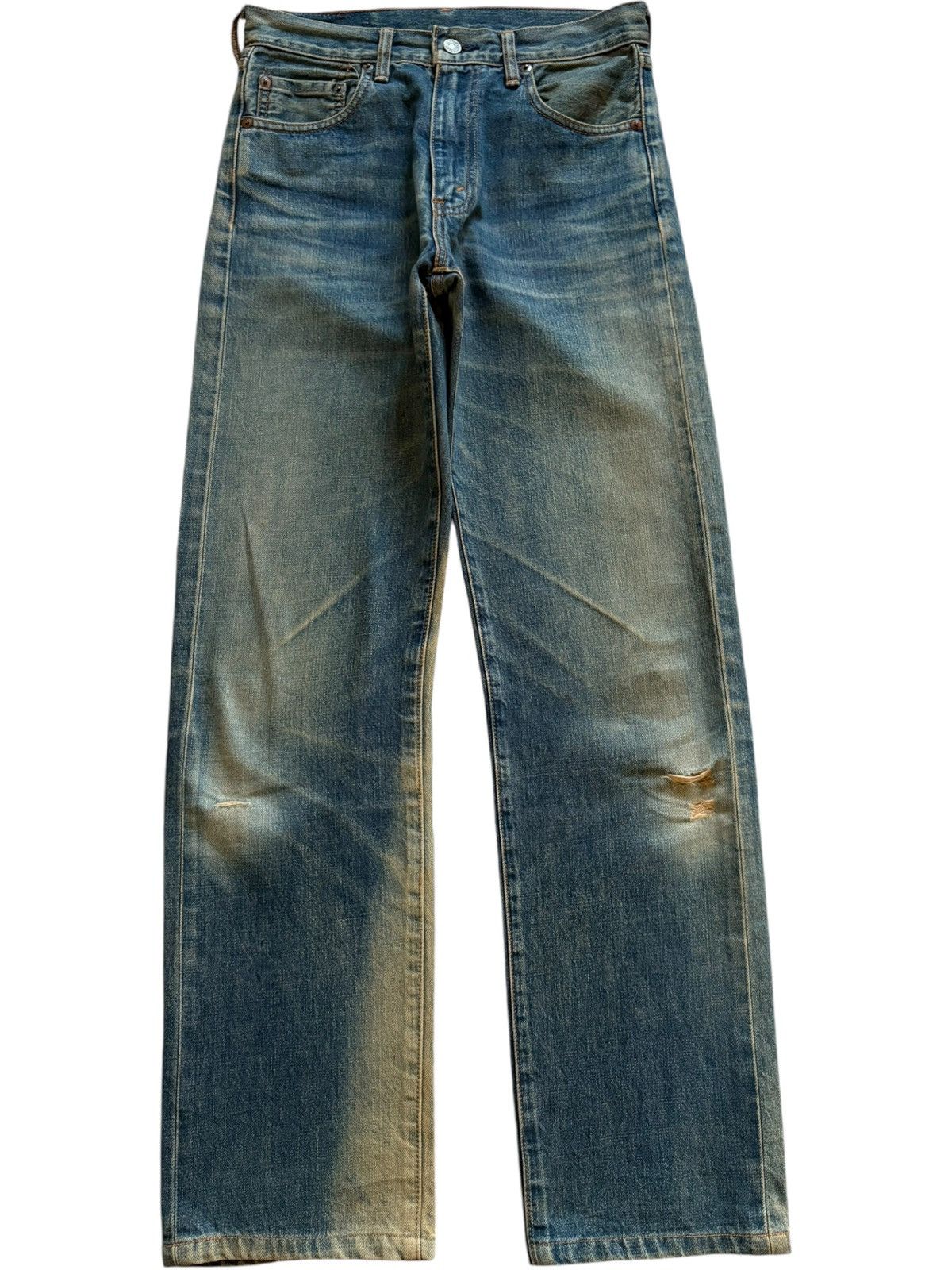 Levi's Vintage 80s Levis 502 Big E Mud Wash Japanese Selvedge Jeans Size US 30 / EU 46 - 2 Thumbnail