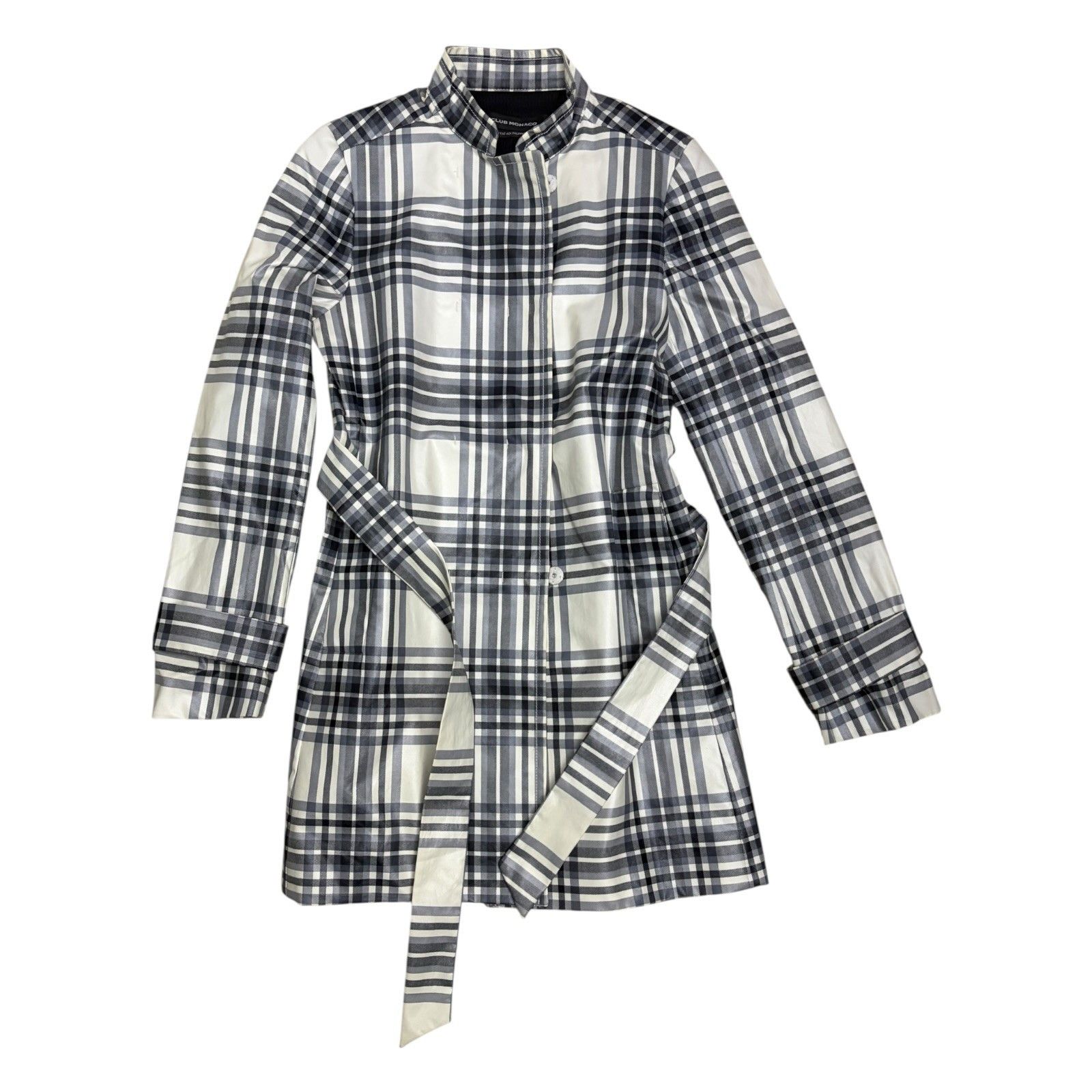 Club Monaco CLUB MONACO Plaid Waterproof Trench Jacket Coat Womens Small Size S / US 4 / IT 40 - 1 Thumbnail