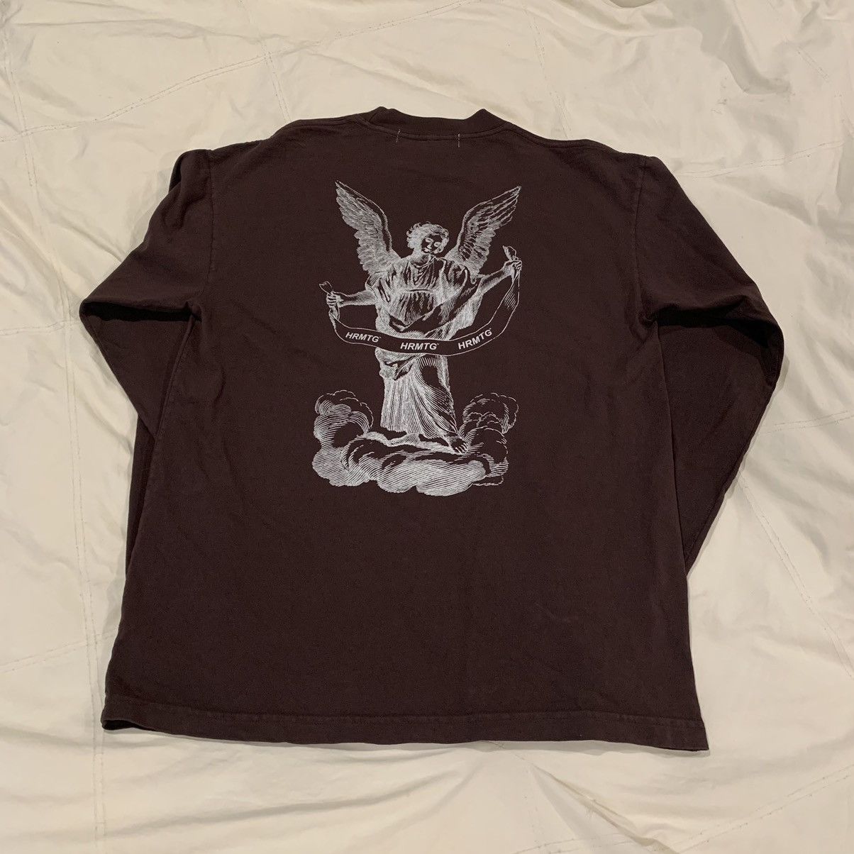 image of Hrmtg Brown Angel Chest Logo Shirt Jack B Wiese Chest Logo, Men's (Size Medium)