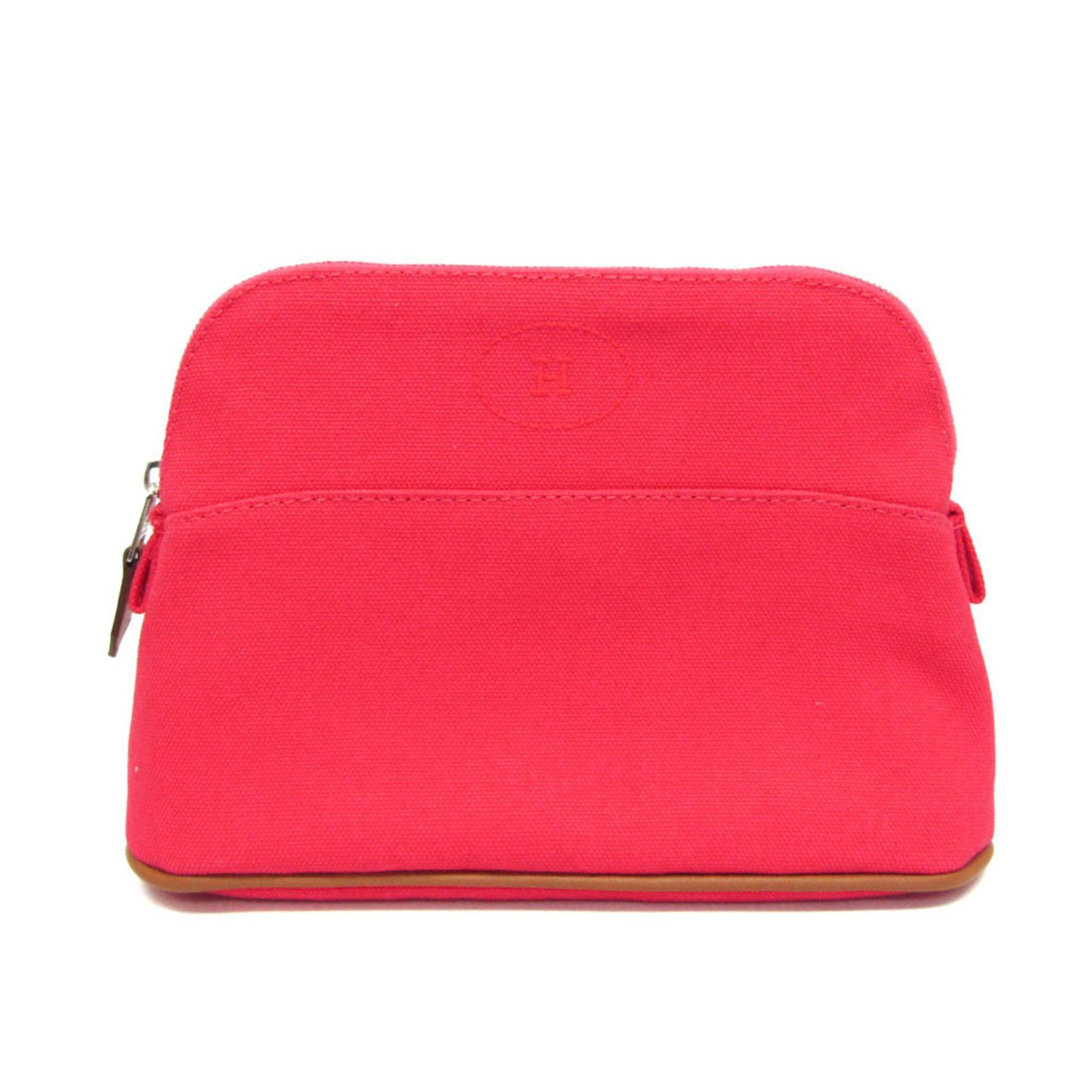 Hermes Hermes Bolide Mini Women's Cotton,Leather Pouch Brown,Pink Size ONE SIZE - 1 Thumbnail