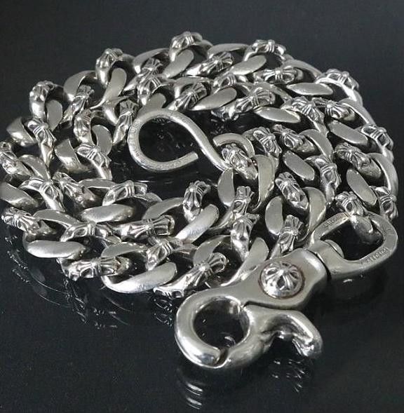 image of Chrome Hearts Fancy Wallet Chain in Silver, Men's