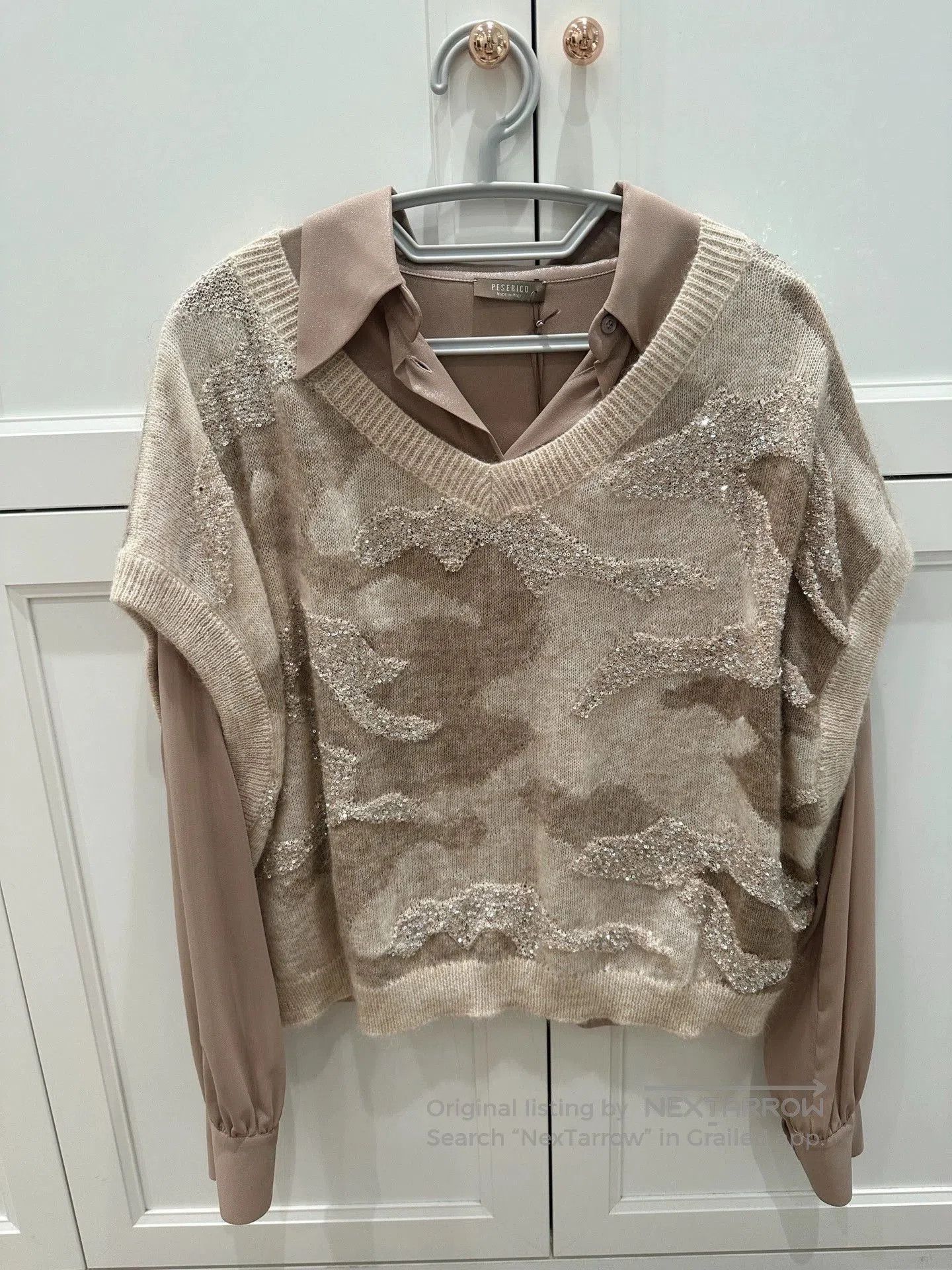 Balenciaga beige sparkling vest by Brunello Cucinelli. Size US S / EU 44-46 / 1 - 4 Thumbnail