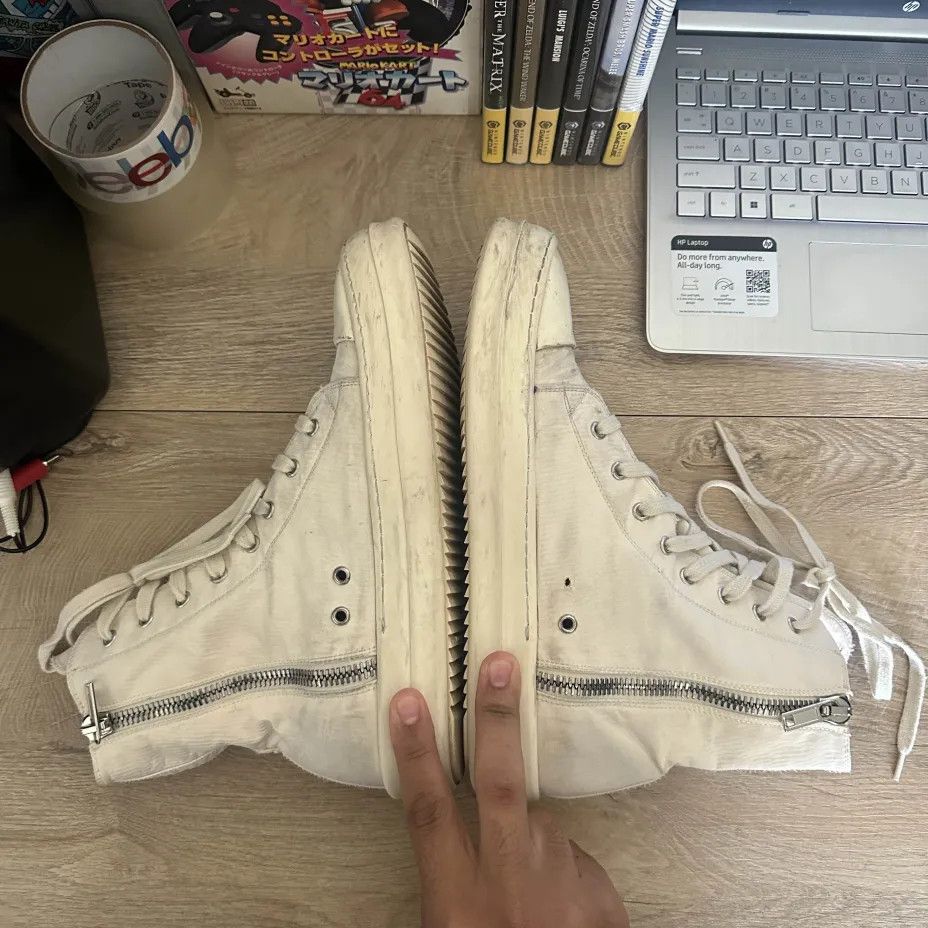 Rick Owens Drkshdw Rick Owens DRKSHDW Canvas Hightop Ramones Size US 10 / EU 43 - 3 Thumbnail