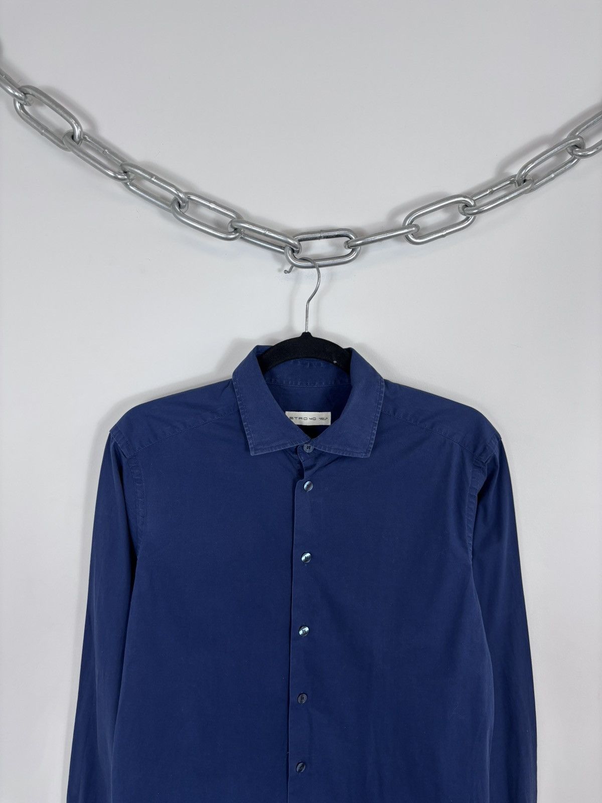 Etro Etro Milano Men’s Blue Long Sleeve Button Up Shirt Size US M / EU 48-50 / 2 - 2 Thumbnail