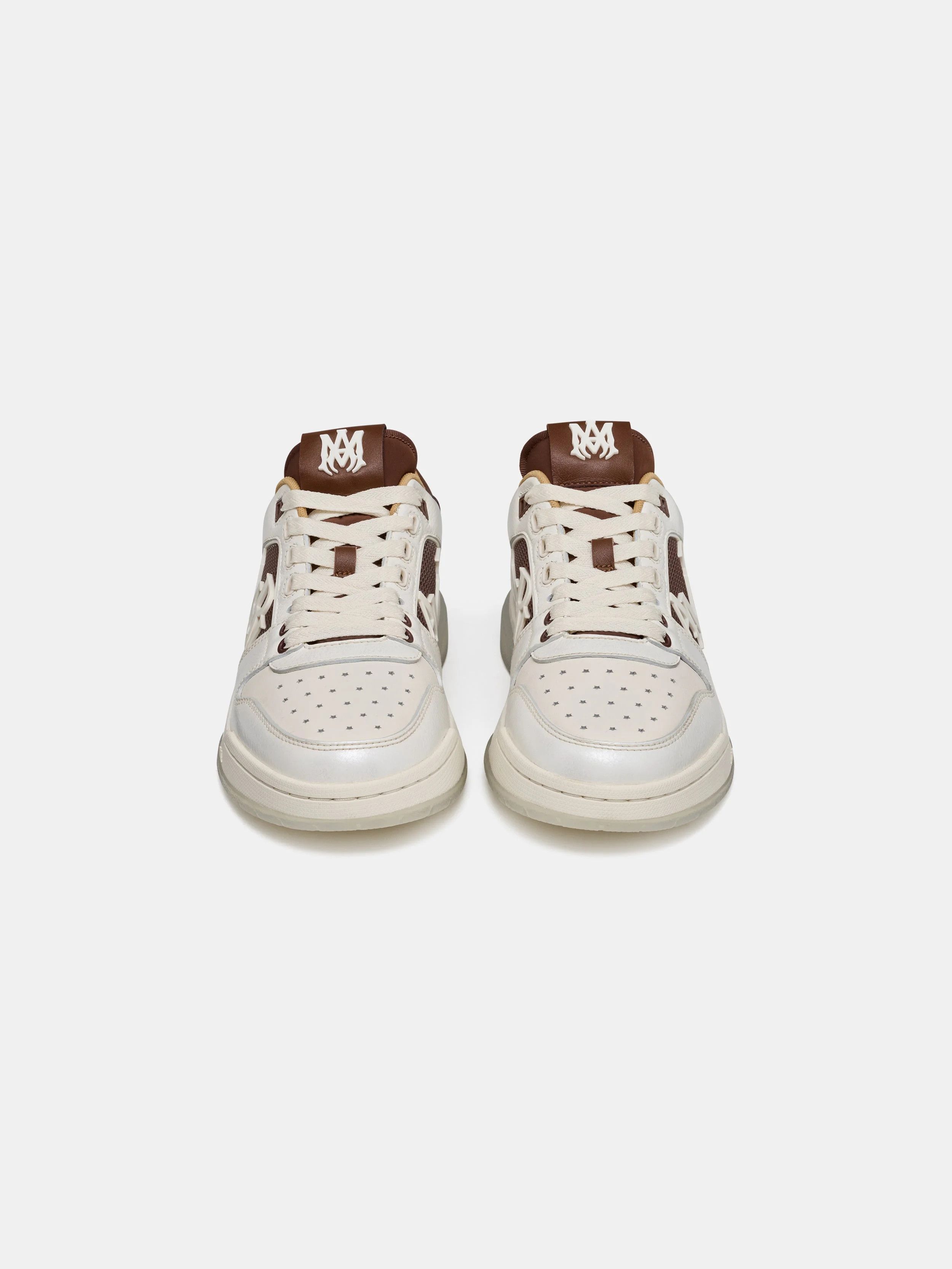 Amiri os11x0326 Pebbled Classic Low Top Sneakers in White/Brown Size US 9 / EU 42 - 3 Thumbnail