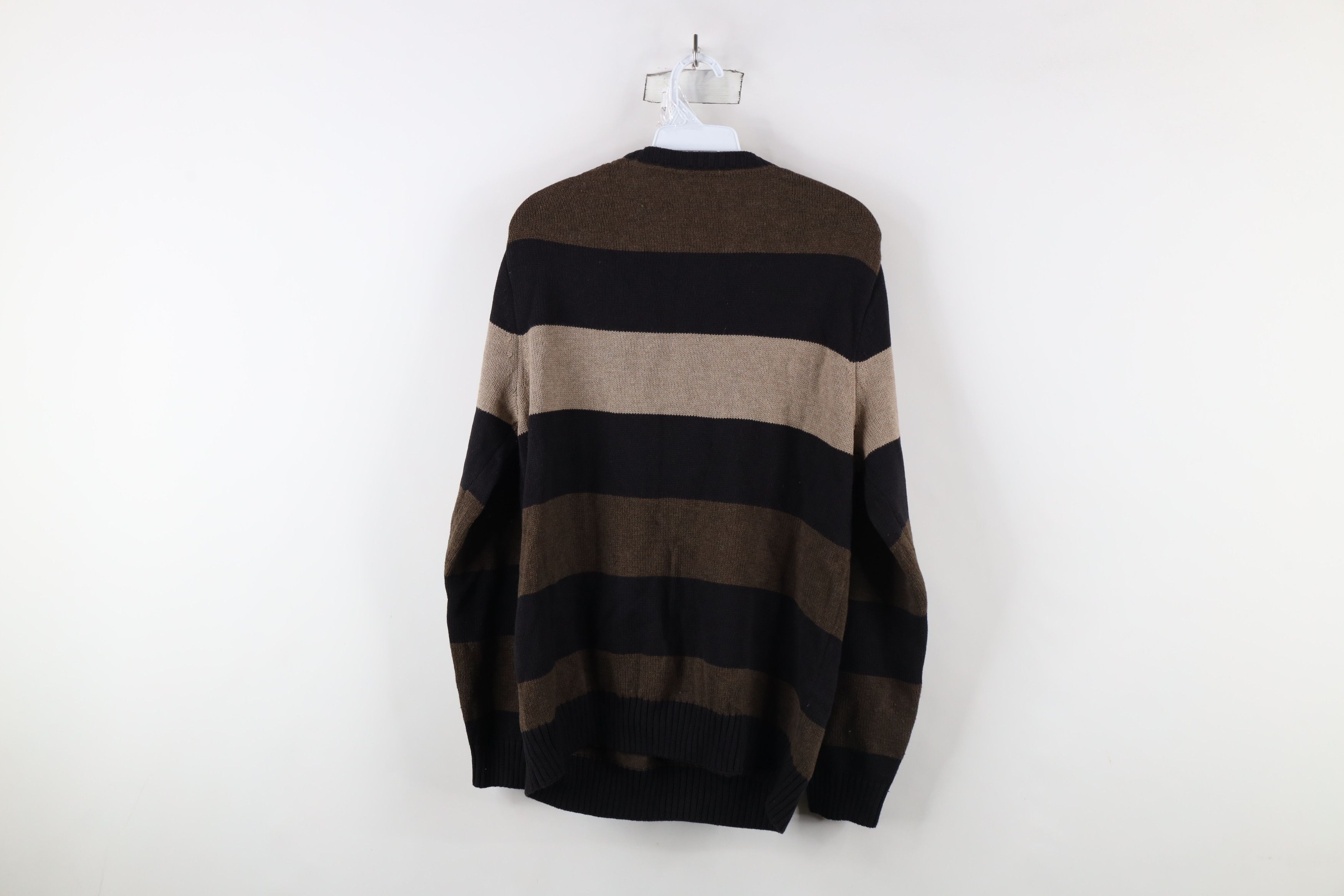 Vintage Vintage 90s Streetwear Block Striped Knit Sweater Brown Size US M / EU 48-50 / 2 - 8 Thumbnail