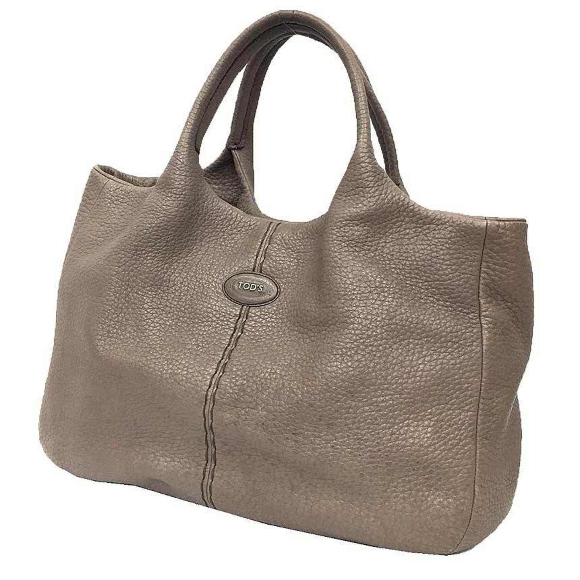 Tods Tod's Leather Tote Bag Greige, Women's