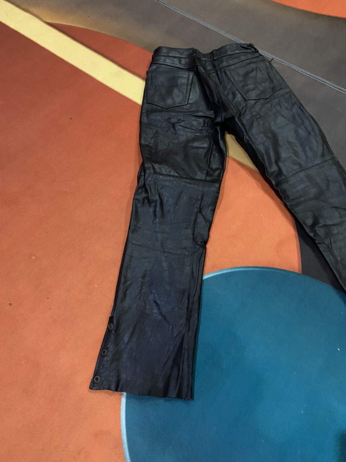 Genuine Leather Highway One Motorcycle Pants Side Zip & Snap Biker Chaps Size US 30 / EU 46 - 19 Thumbnail