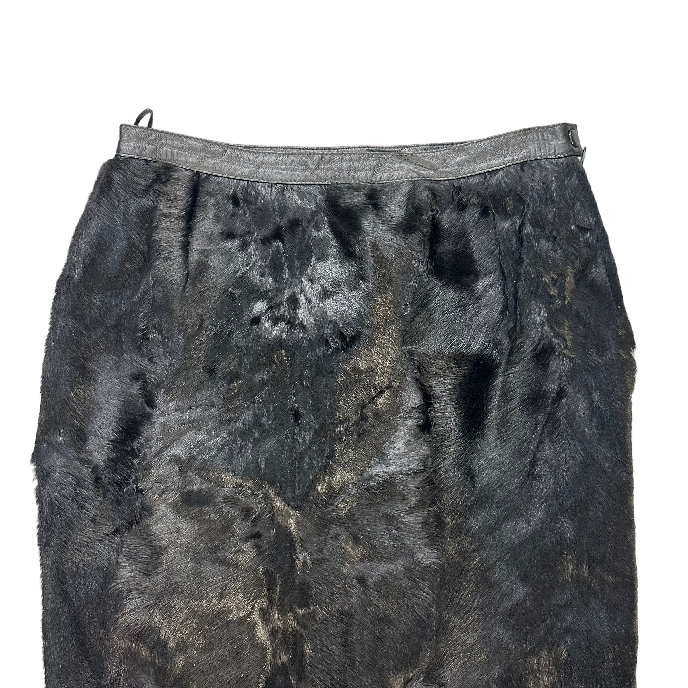 Leather VINTAGE FUR LEATHER SKIRTS #7727-167 Size 27" / US 4 / IT 40 - 2 Thumbnail