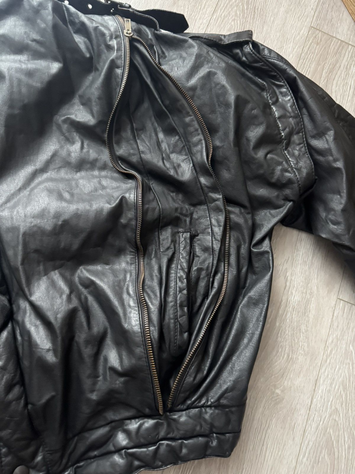 Genuine Leather Vintage Like Balenciaga Cargo Leather Bomber Jacket Hype Size US M / EU 48-50 / 2 - 6 Thumbnail