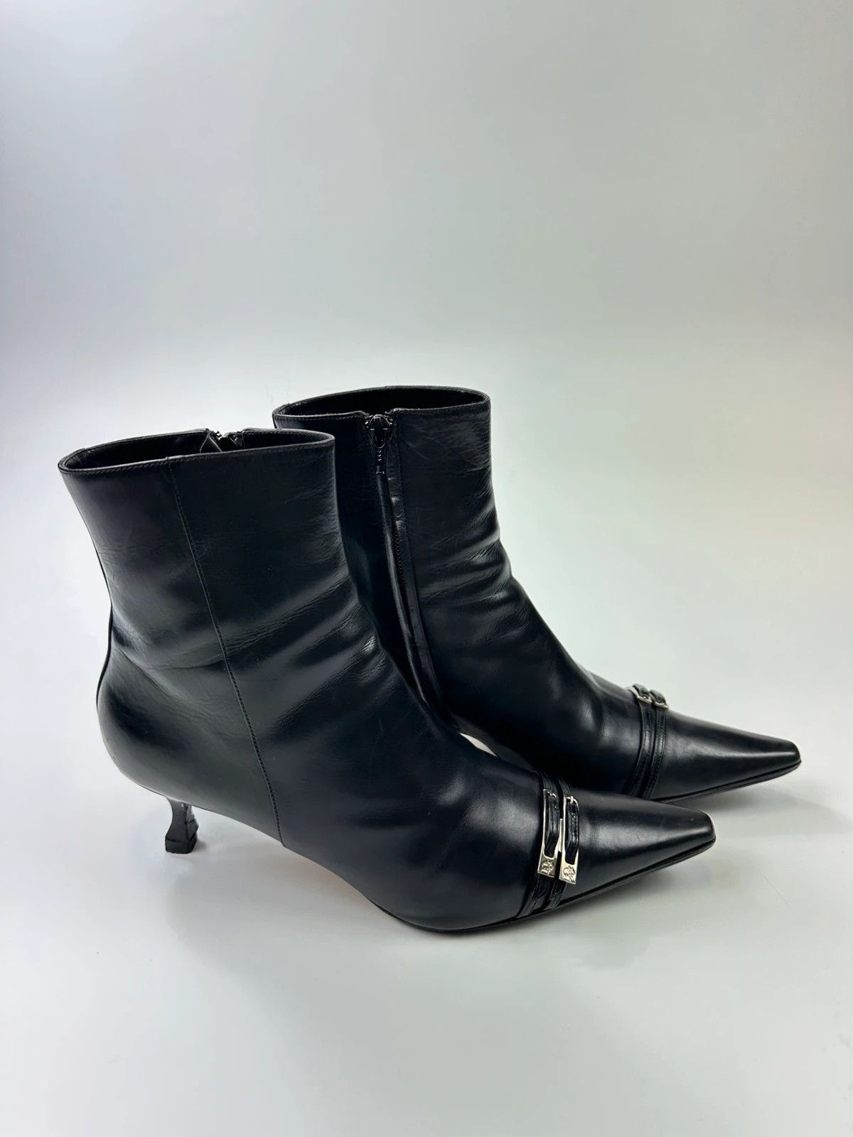 Dior Dior John Galliano Black Leather High Heels Boots Size US 10 / IT 40 - 3 Thumbnail