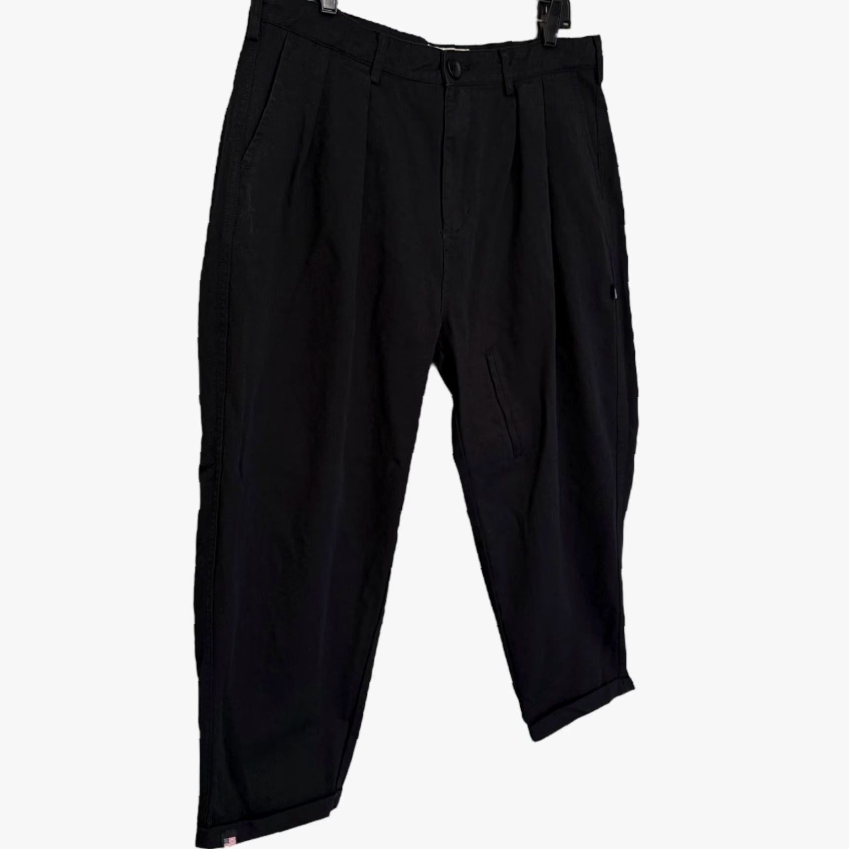 Vintage FAIRFAX APPAREL Pleated Cuffed Skater Pants Black Men's Large Baggy Relaxed-Fit Chino 5-Pocket Grunge Retro Size US 33 - 3 Thumbnail