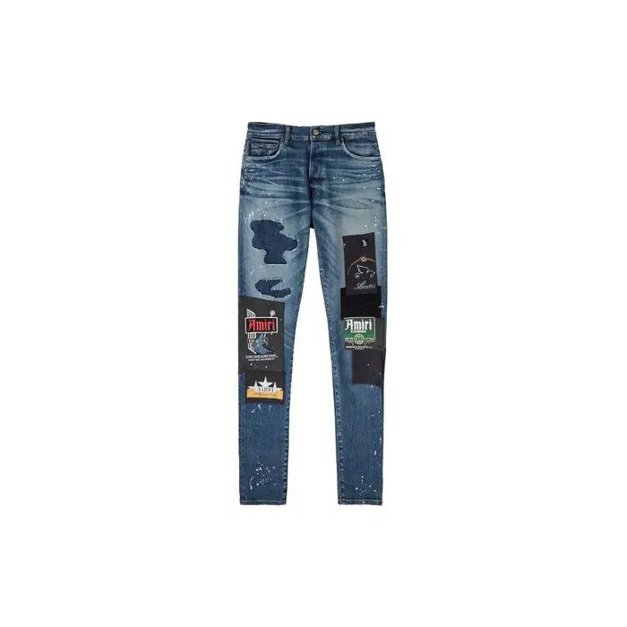 Amiri o1orln0326 Lounge Patch-Appliqué Jeans in Blue Size US 36 / EU 52 - 1 Thumbnail