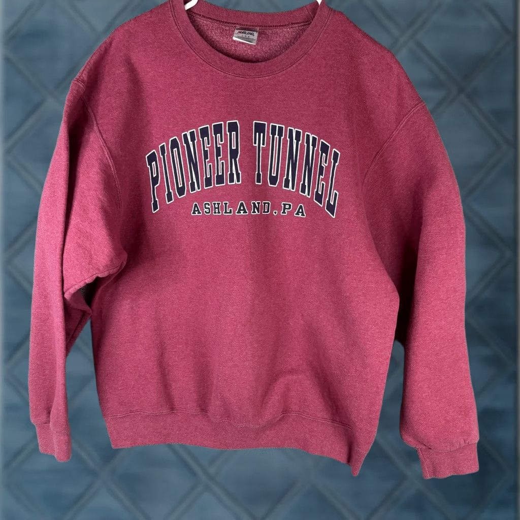 Jerzees Pioneer Tunnel Sweatshirt Mens Large Red Ashland PA Jerzees NuBlend Crew Neck Fleece Pullover Graphic Print Size US L / EU 52-54 / 3 - 1 Thumbnail