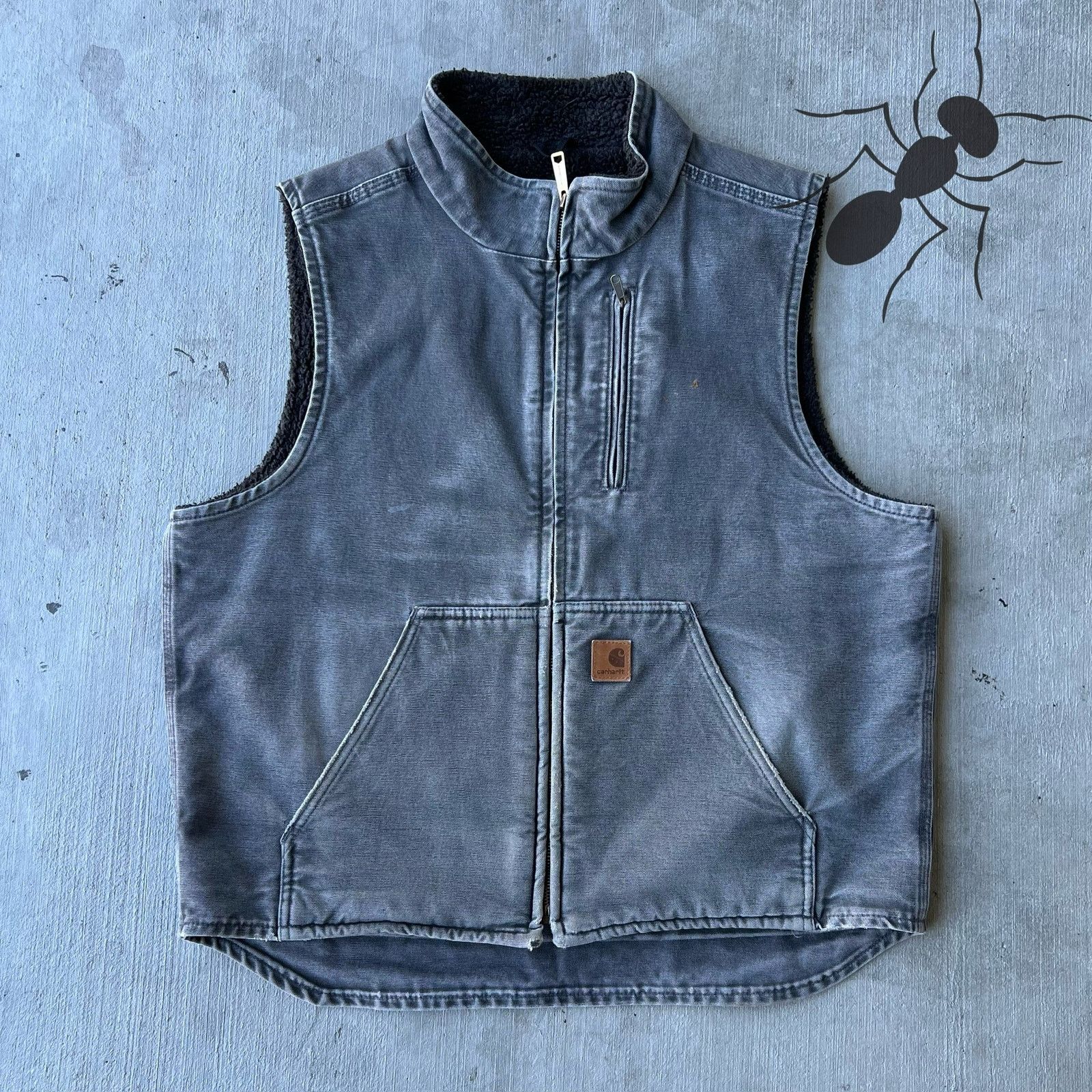 Carhartt × Vintage Carhartt V33 GVL faded gray work wear vest Size US L / EU 52-54 / 3 - 1 Thumbnail