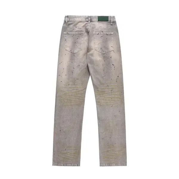 VIBE Men's punk ink-splashed distressed washed jeans Size US 32 / EU 48 - 2 Thumbnail