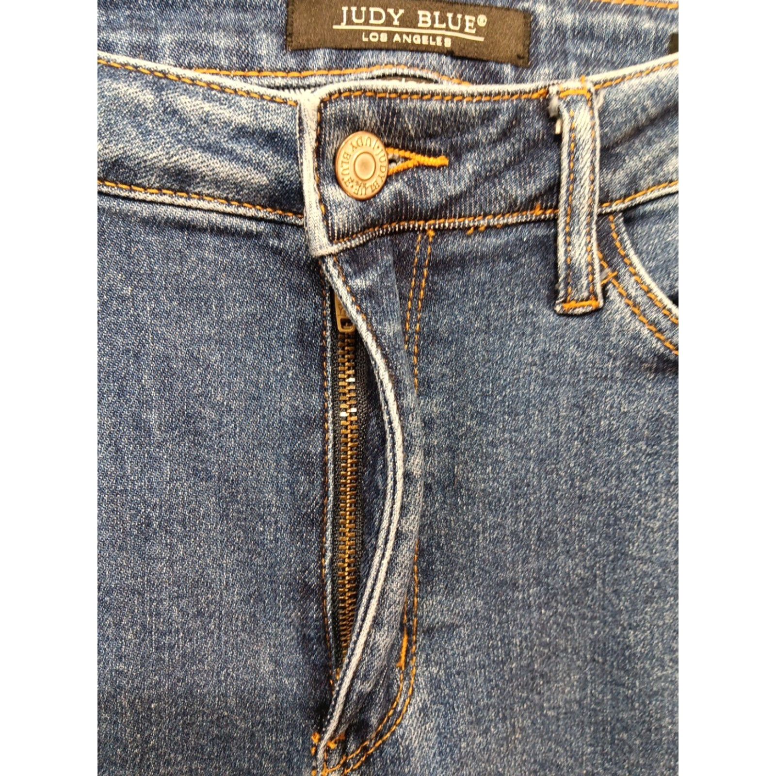 Vintage Judy Blue Jeans Skinny Fit High Rise Womens 31x27 Blue Denim Stretch 5-Pocket Zipper Button Jeans Size 24" / US 00 / IT 34 - 4 Thumbnail