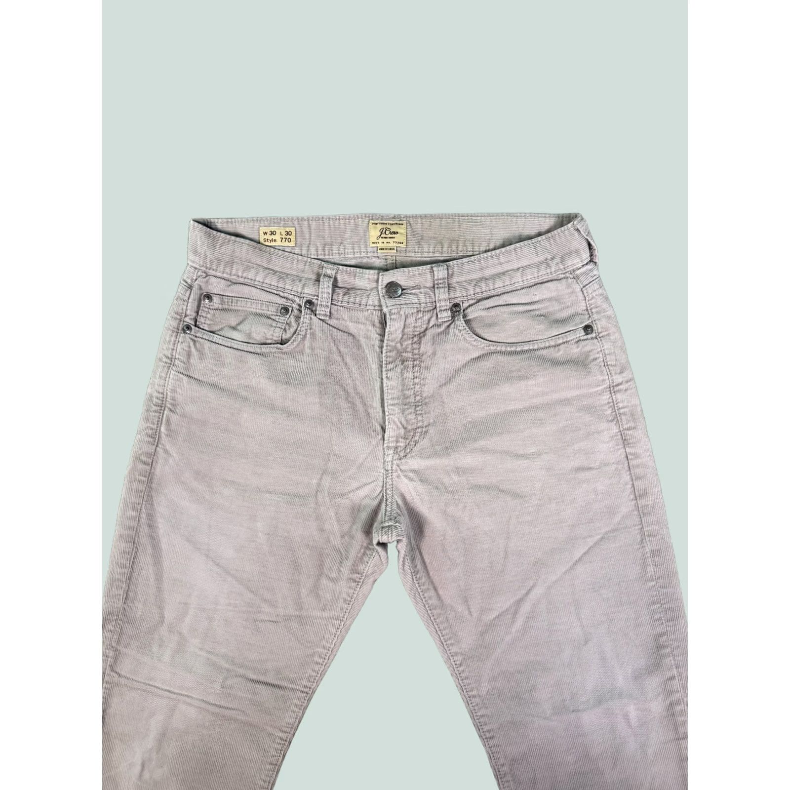 J.Crew J Crew Mens Corduroy Pants Gray Straight Leg Size 30x30 Style 770 Preppy Casual Workwear Size US 30 / EU 46 - 1 Thumbnail