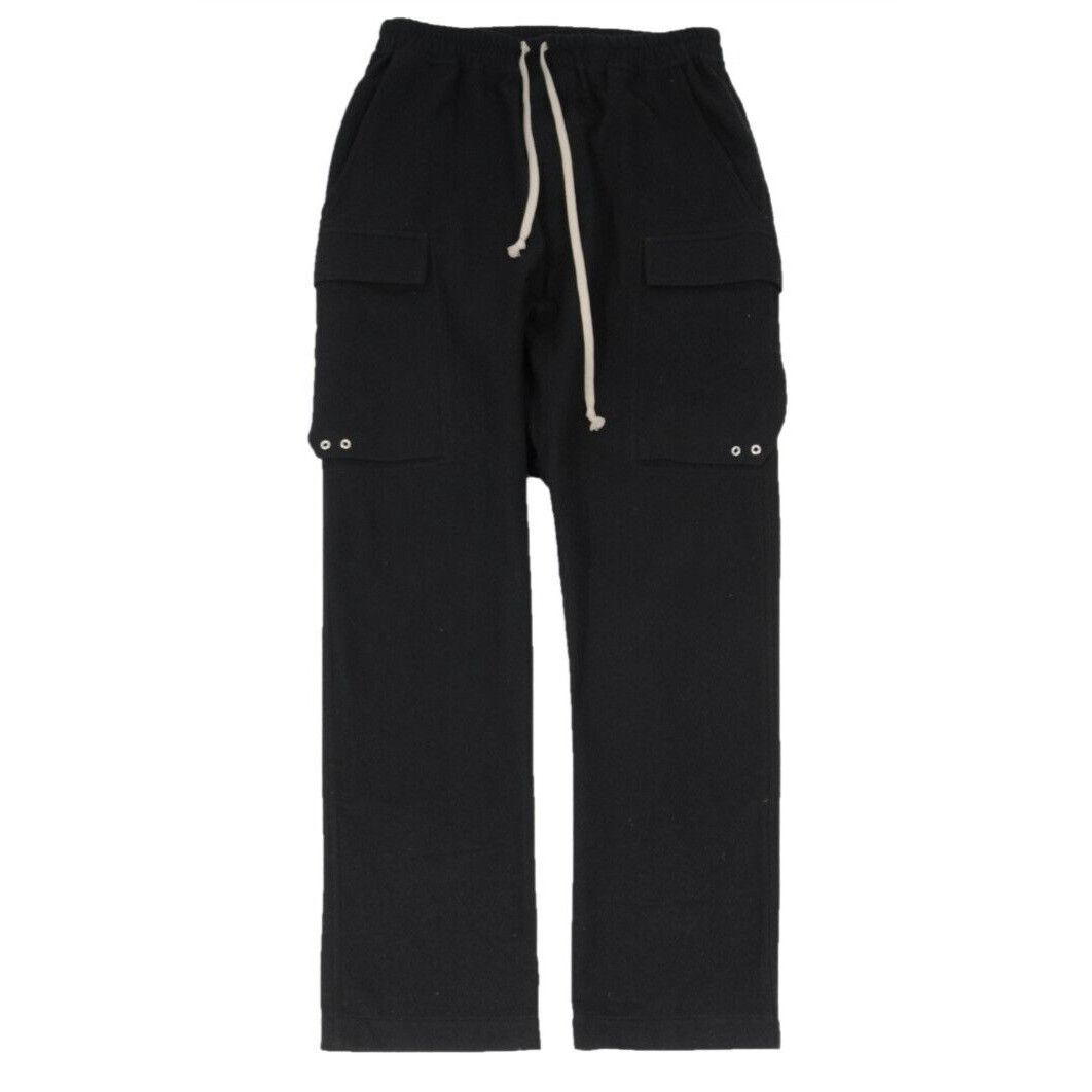 Rick Owens EU46 Black Wool Blend Long Drawstring Astaire FW20