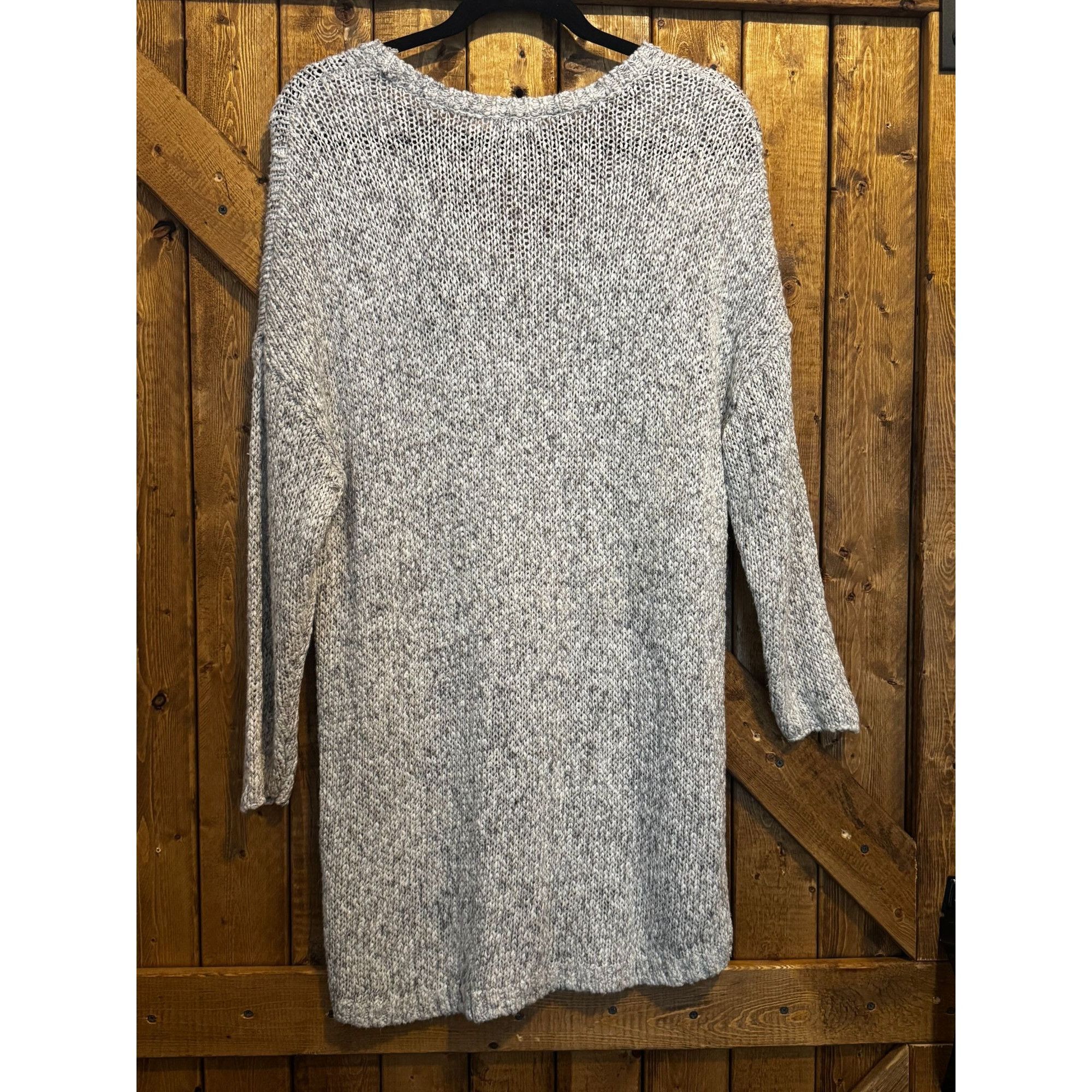 Lucky Brand Lucky Brand Gray Knit V-Neck Sweater 2X Viscose/Acrylic/Line Size XXL / US 16-18 / IT 52-54 - 3 Thumbnail