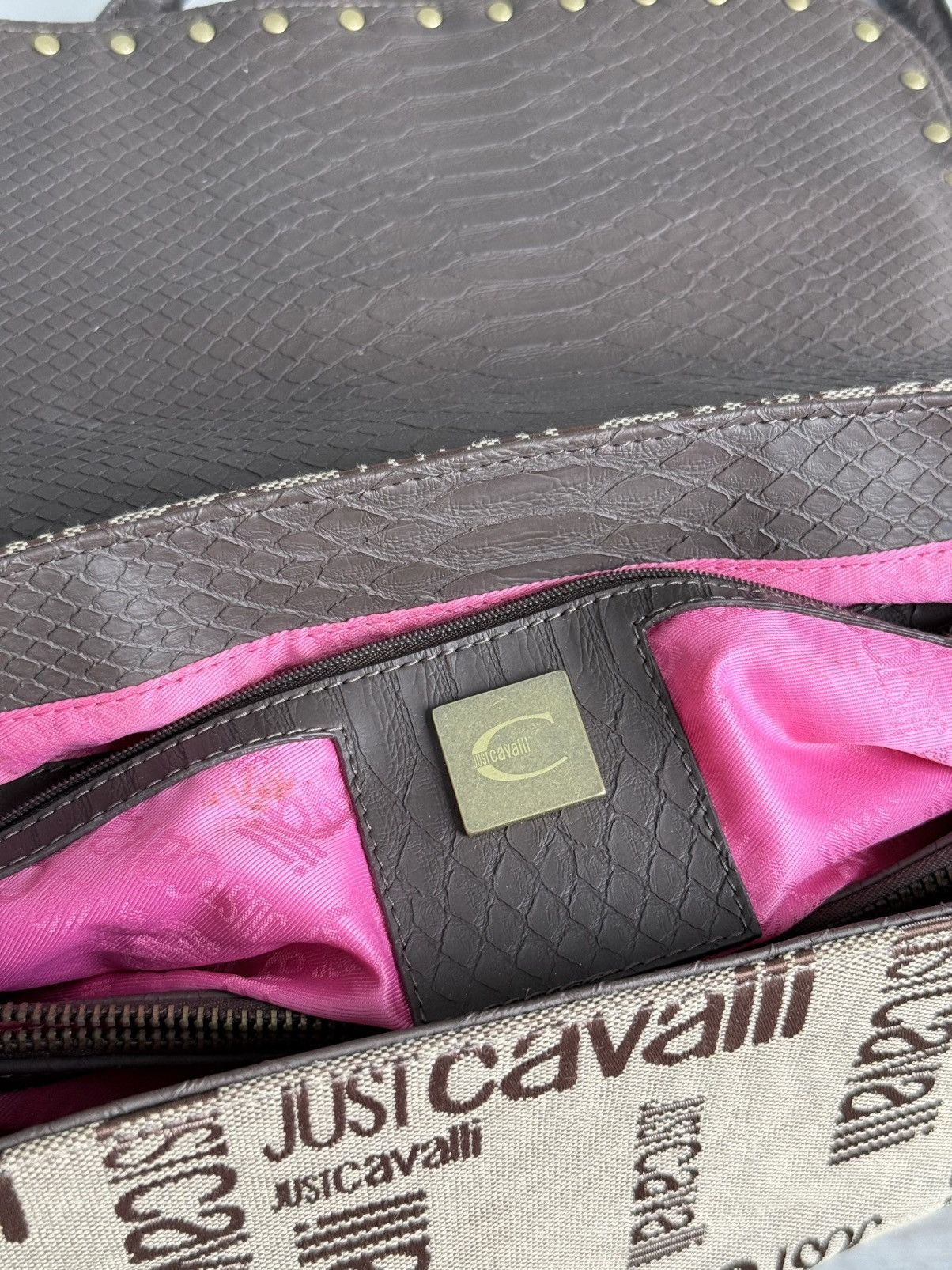 Just Cavalli Just Cavalli Monogram Canvas Leather Bag Shoulder Bag Size ONE SIZE - 14 Thumbnail