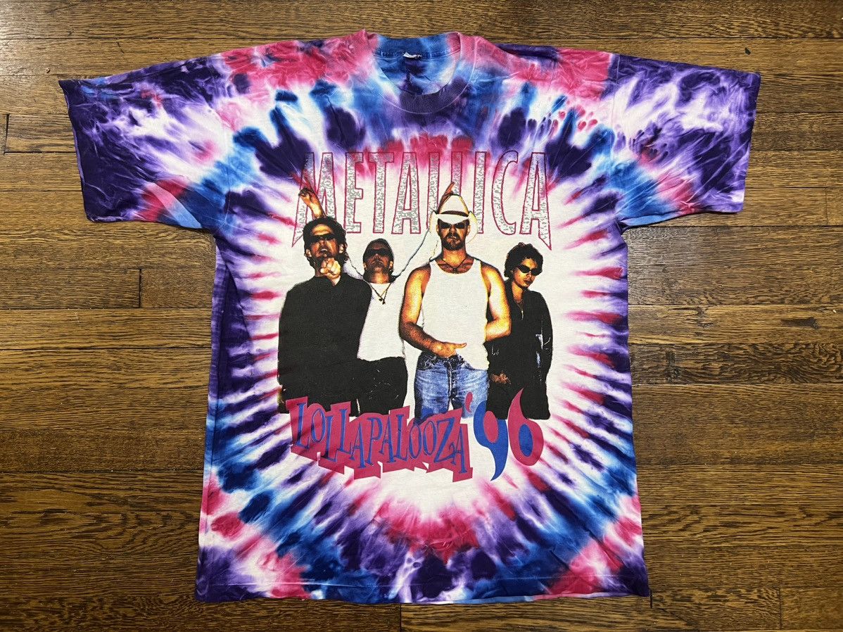 image of Band Tees x Vintage Metallica Lollapalooza Lot Tee in Tie Dye, Men's (Size 2XL)