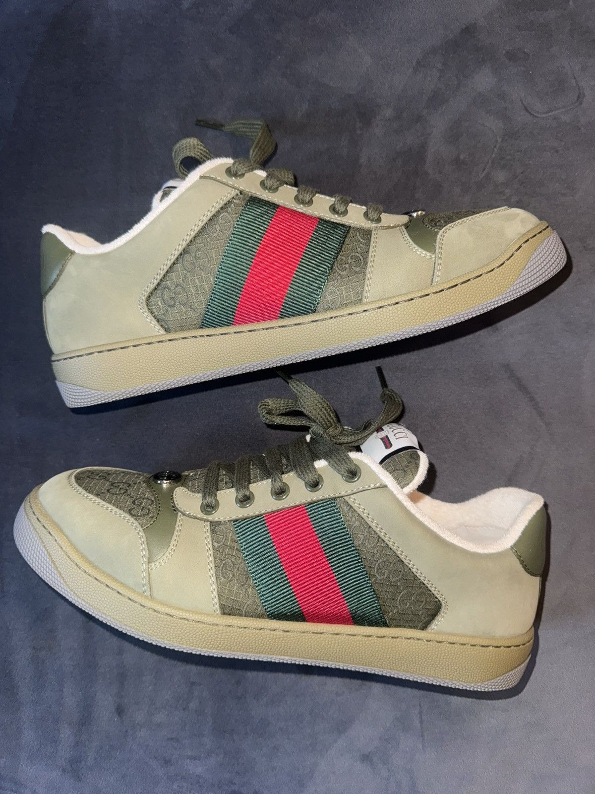 Gucci Gucci Olive Screener GG Canvas Size 6.5 Gucci Size US 7 / EU 40 - 1 Thumbnail