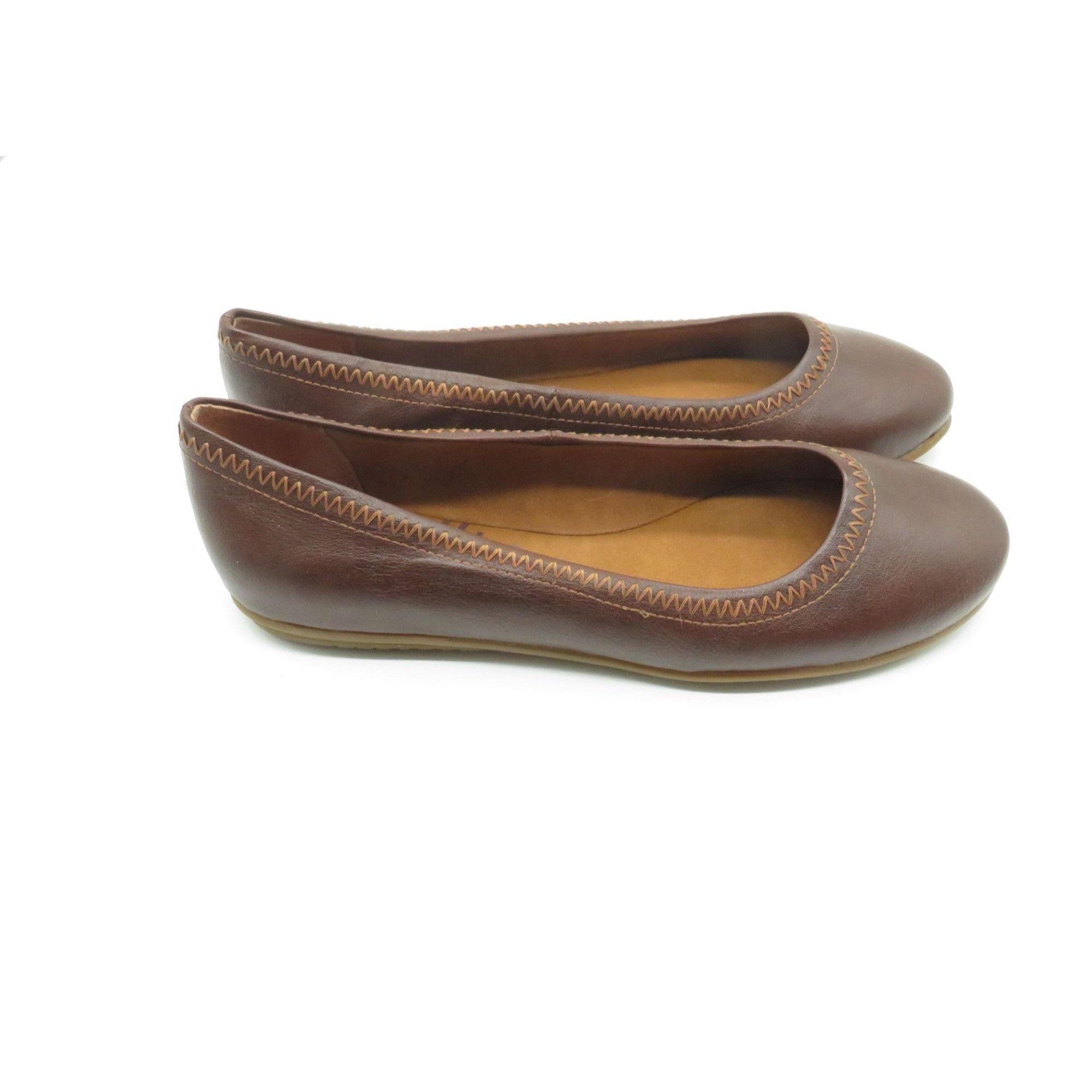 Other Zodiac Brown Leather Ballet Flats Women's Size 9M Slip-On Co Size US 8 / IT 38 - 3 Thumbnail