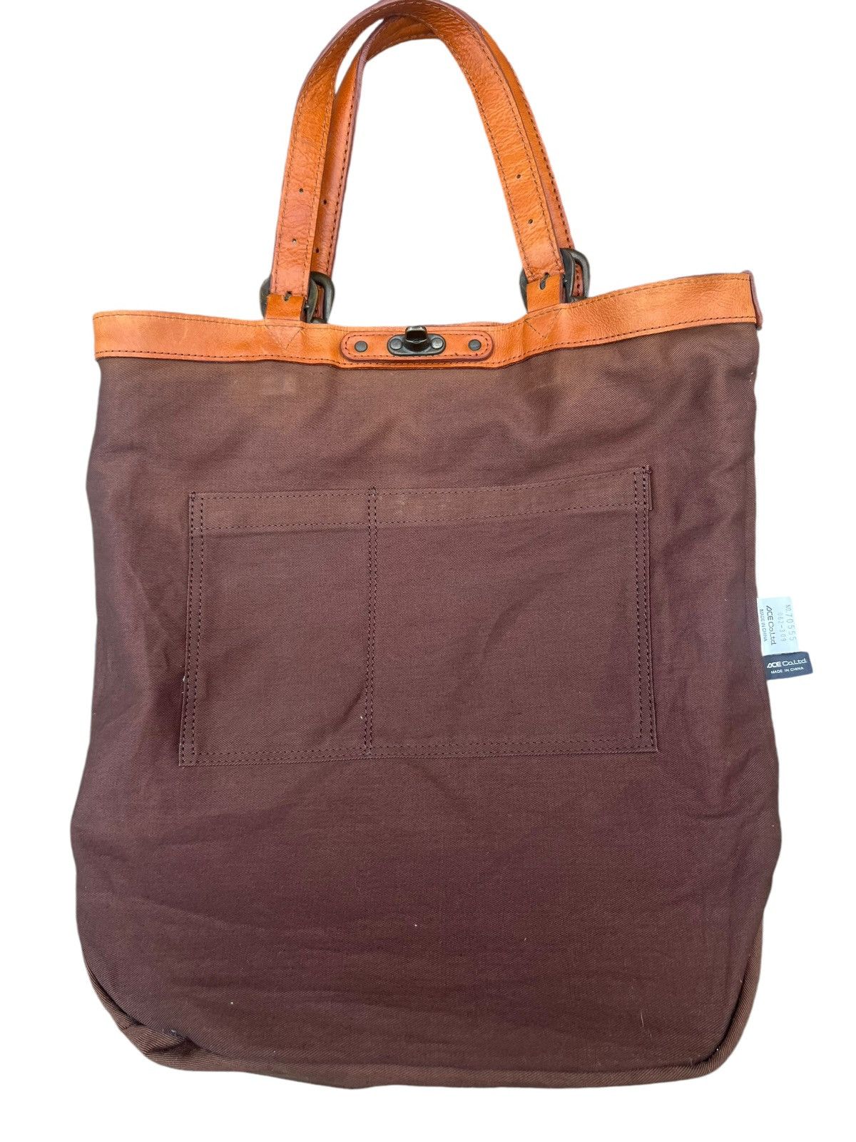Japanese Brand × Leather Vintage Stranuovo X Ace Leather Cavas Tote Bag Size ONE SIZE - 21 Thumbnail