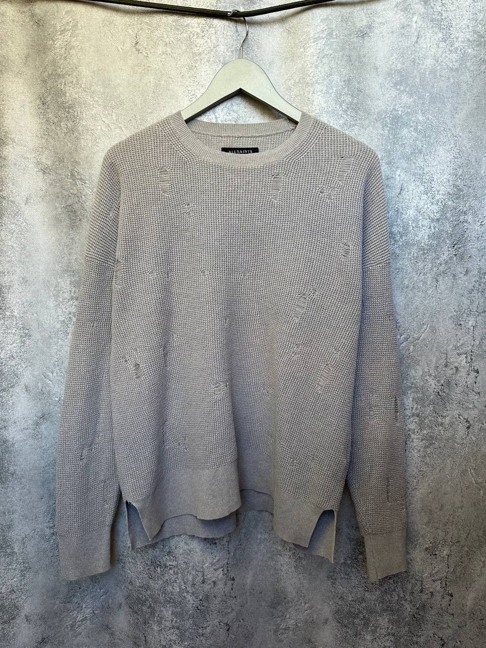 Allsaints ALLSAINTS FORRAM LS CREW Distressed Sweater Waffle Knit AG Size US S / EU 44-46 / 1 - 2 Thumbnail