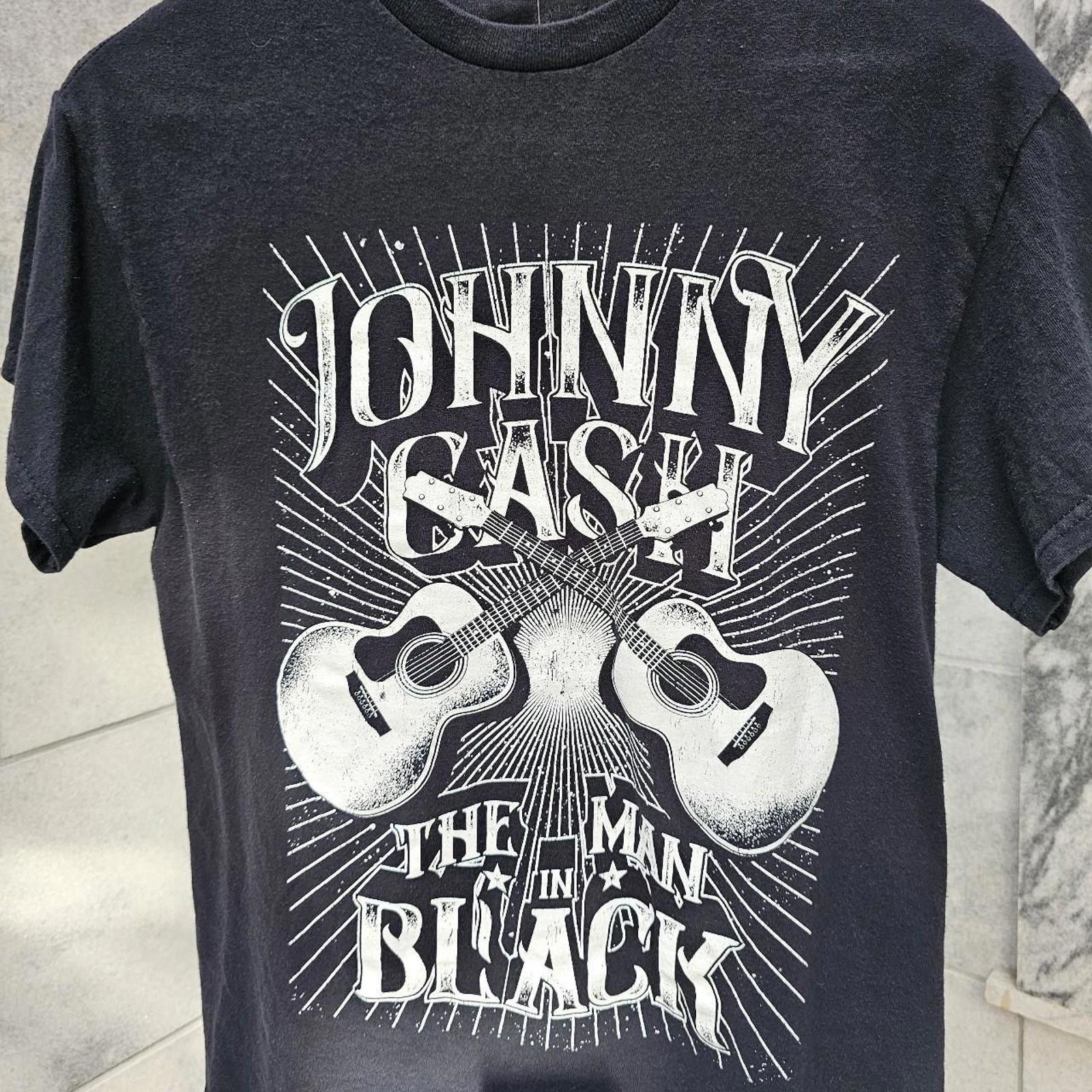 Other Women's Black & White Johnny Cash The Man In Black Band Tee Size M / US 6-8 / IT 42-44 - 2 Thumbnail