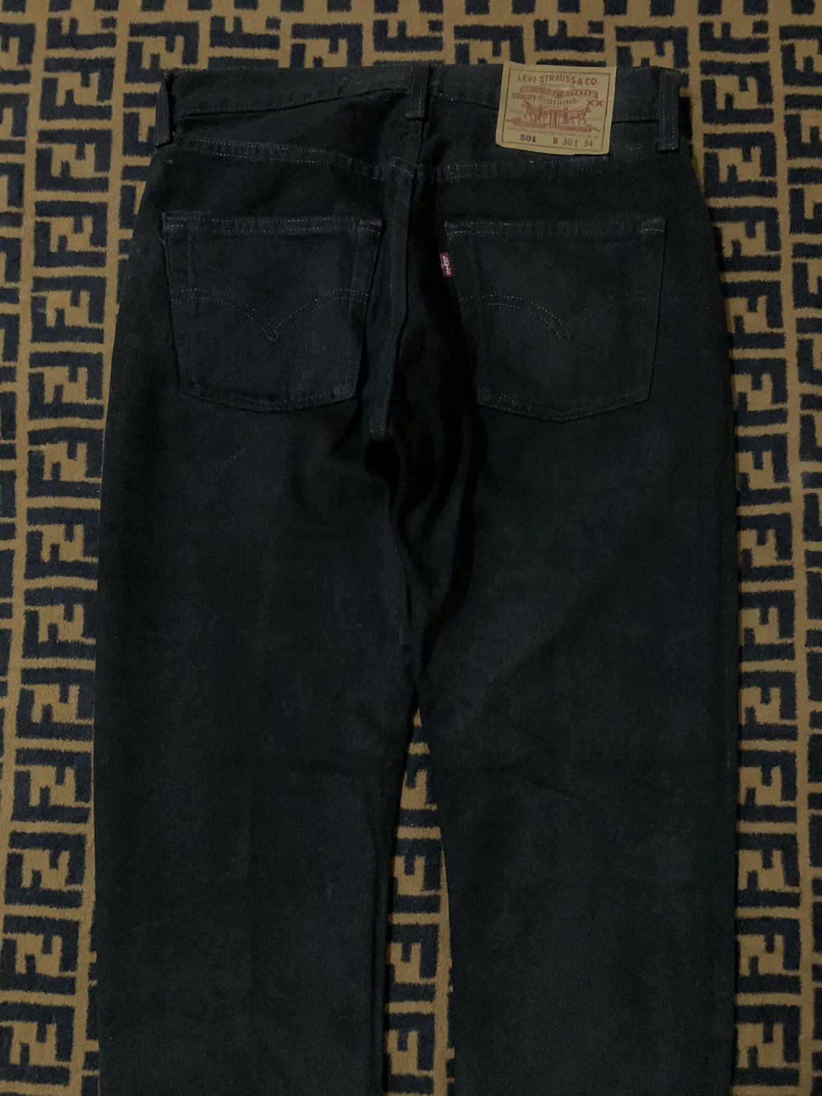 Levi's Vintage Clothing 💥Vintage Levi’s 501 Super Black Waxed Denim Size US 30 / EU 46 - 6 Thumbnail