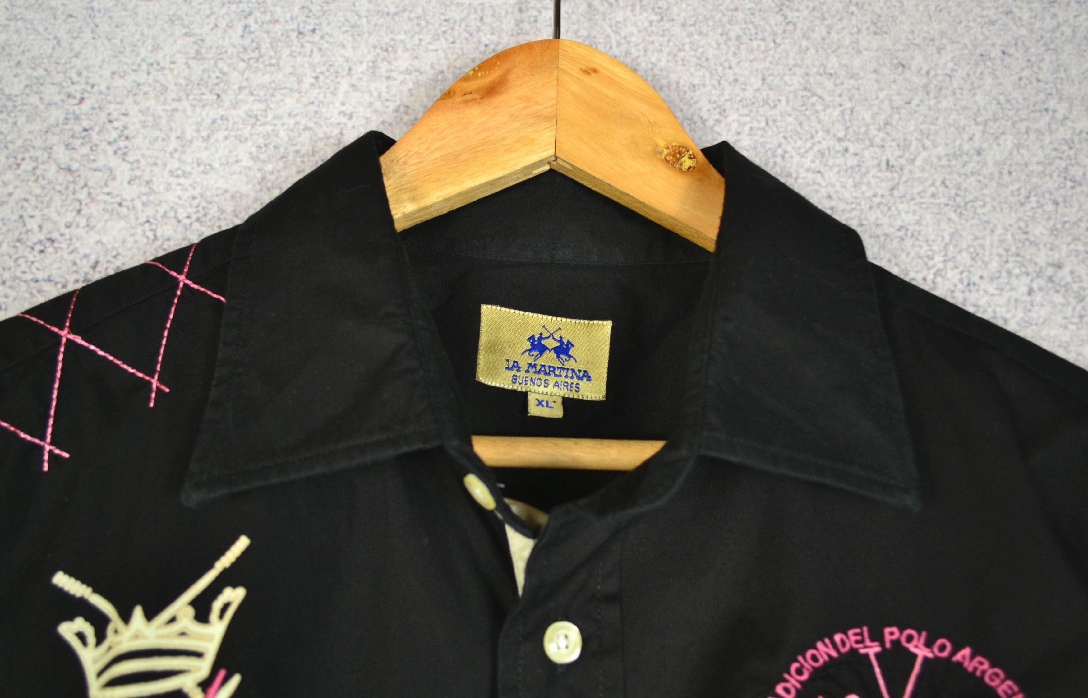 La Martina La Martina Queens Polo Society Black Long Sleeve Shirt Size US XL / EU 56 / 4 - 3 Thumbnail